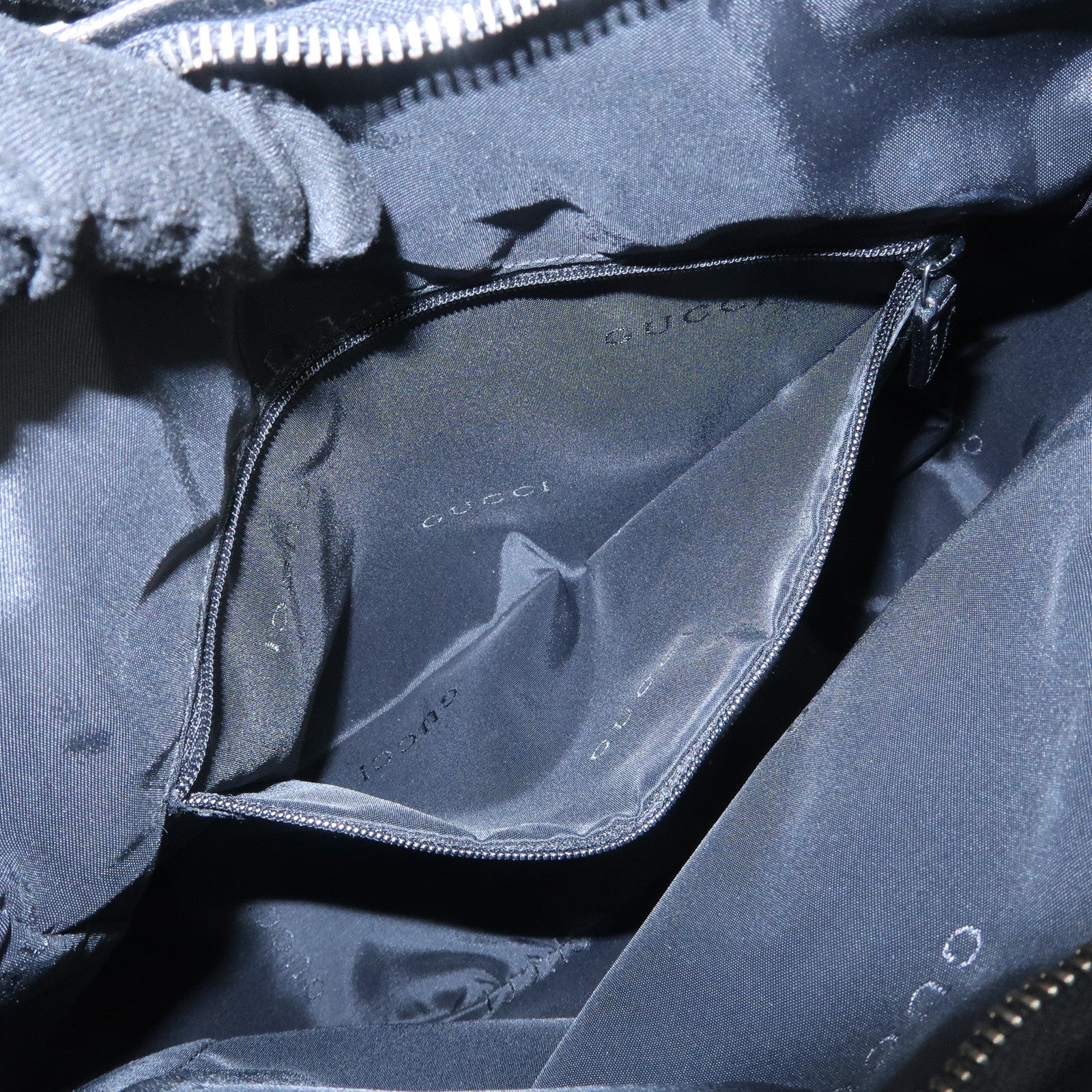 GUCCI Nylon Leather Shoulder Bag Hand Bag Black 001 ・3766