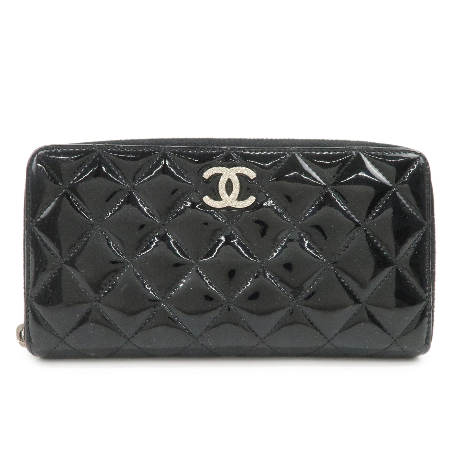 CHANEL COCO Mark Brilliant Matelasse Zippy Long Wallet Black A50106