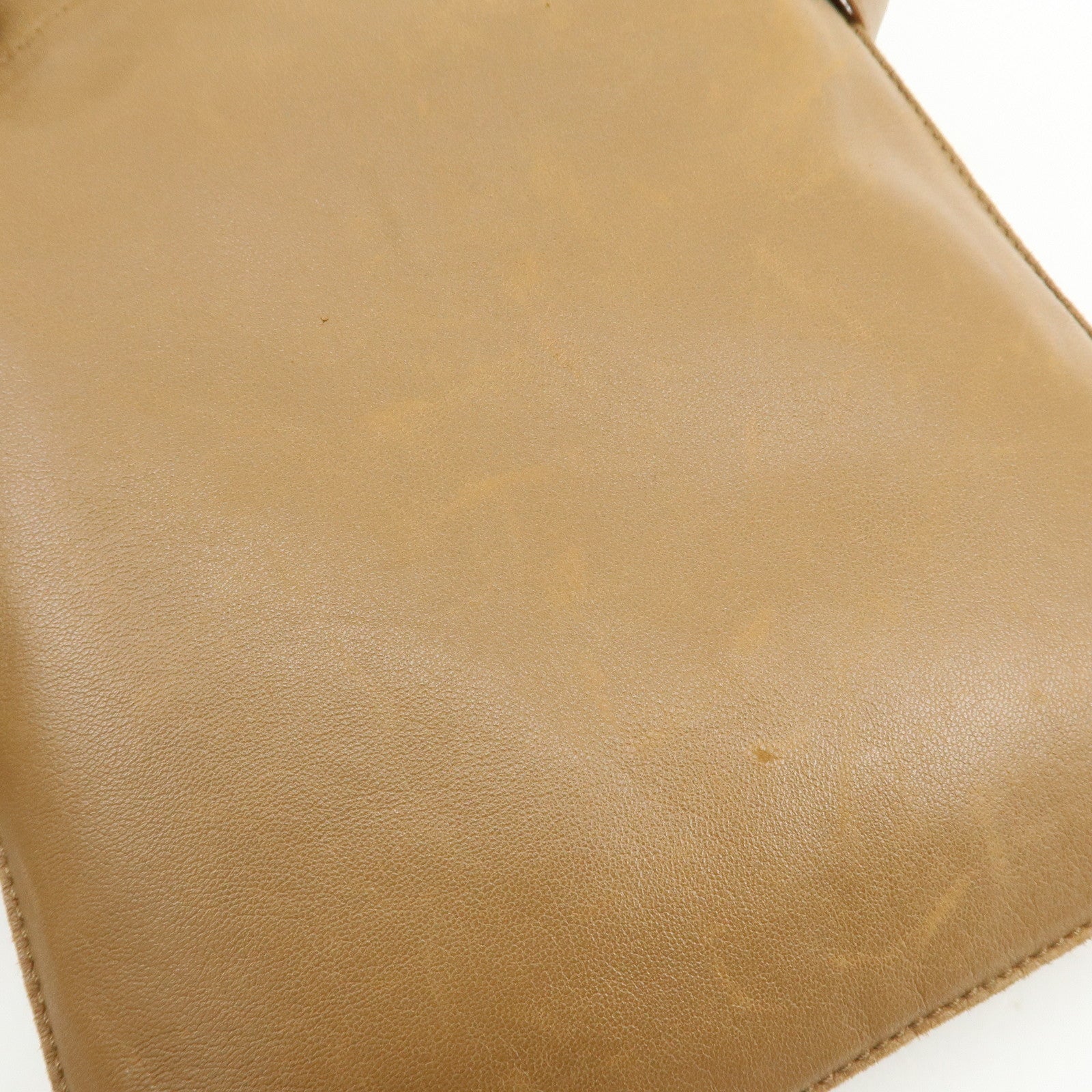 HERMES Leather Clou de Selle Shoulder Bag Crossbody Bag Brown