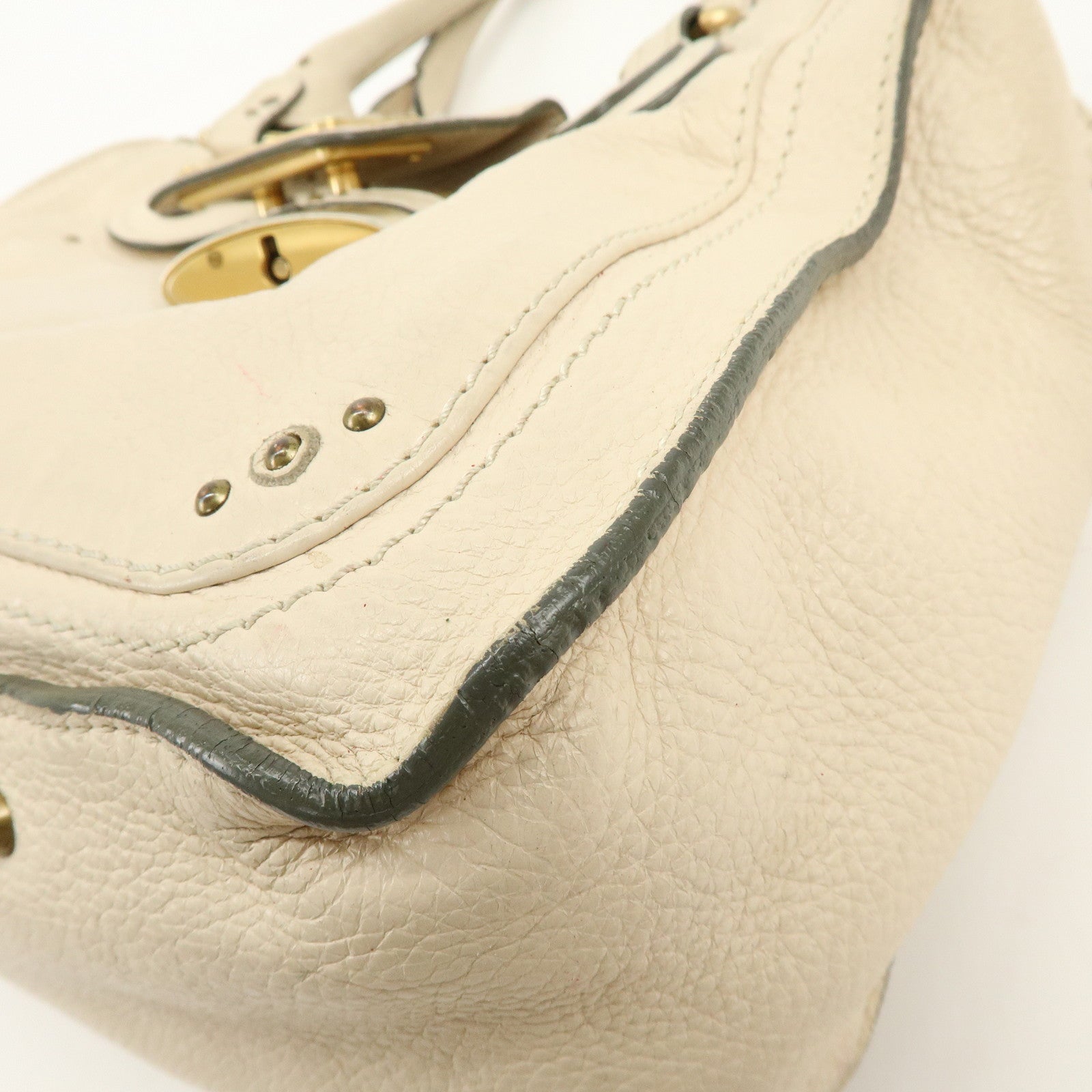 Chloe Paddington Leather Tote Bag Hand Bag White