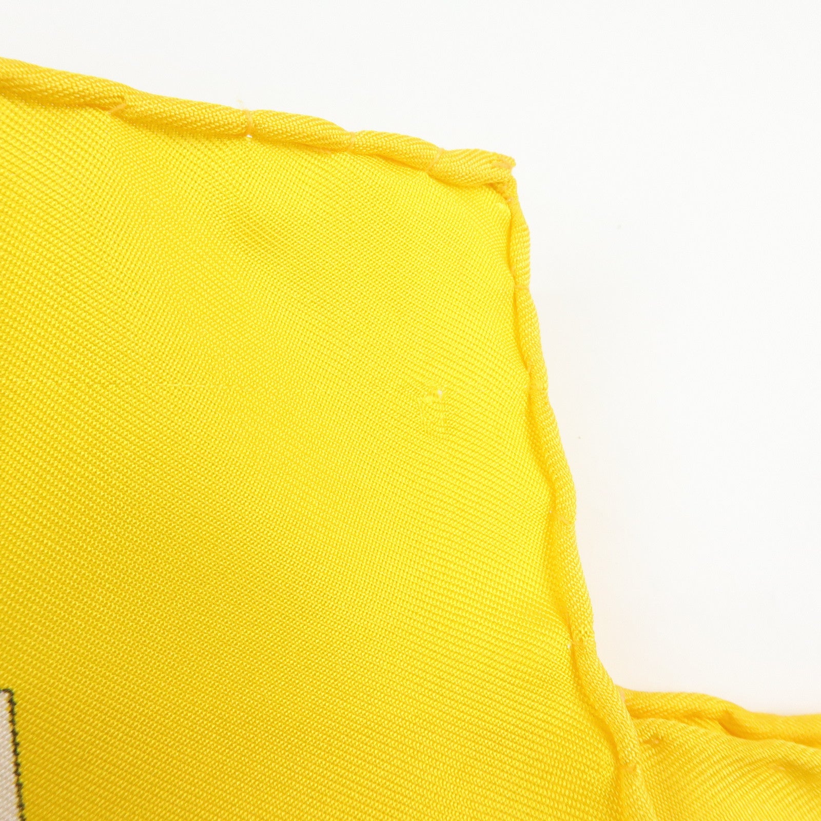 Christian Dior Silk 100% Scarf Botanical Pattern 87×87 White Yellow