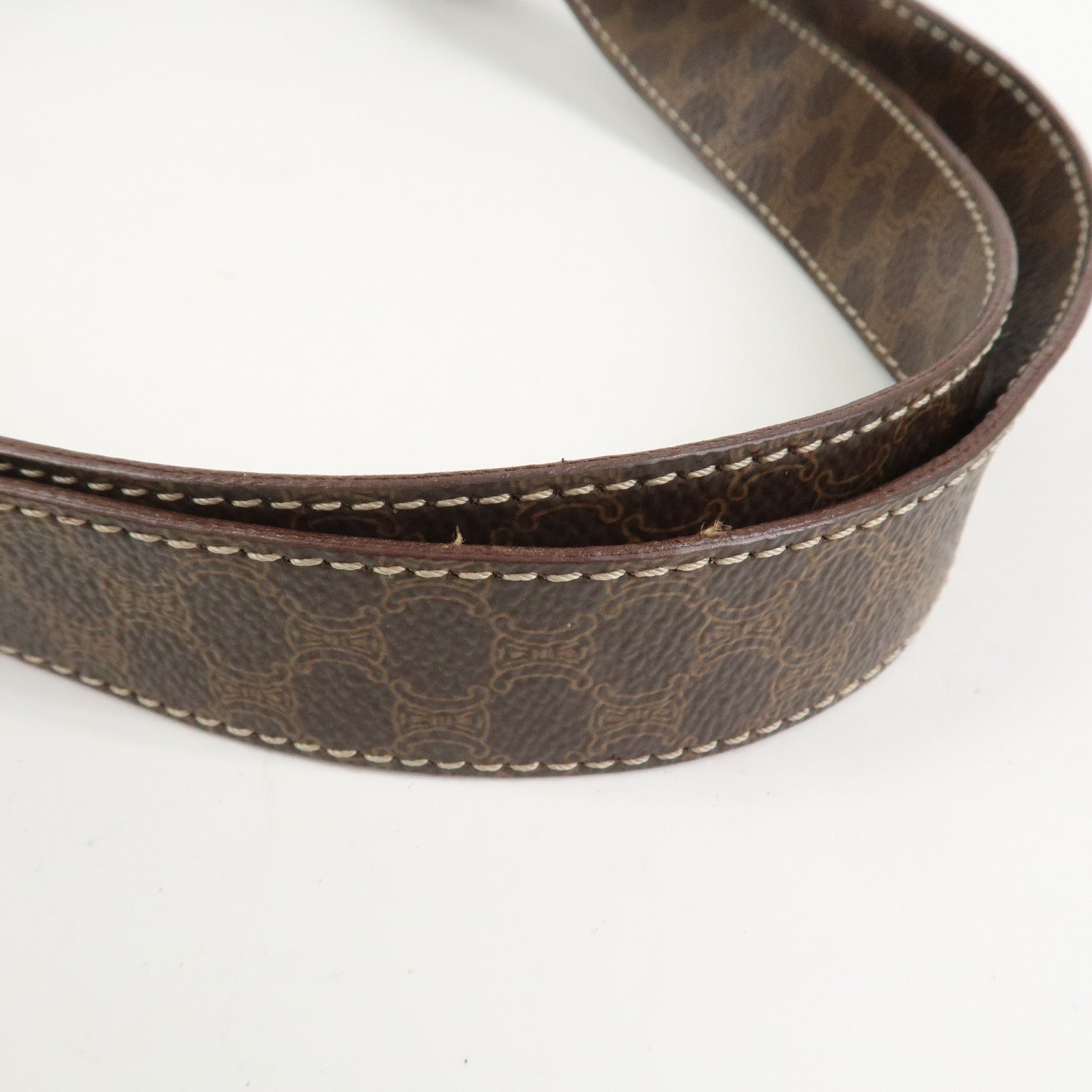 CELINE Macadam PVC Canvas Leather Tote Bag Shoulder Bag Brown