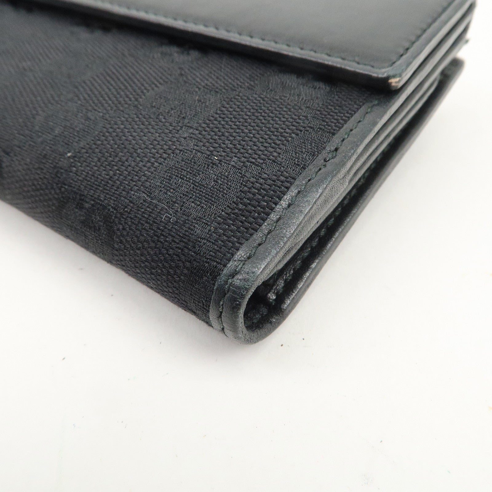 GUCCI Lovely Heart GG Monogram Canvas Leather Long Wallet 203550