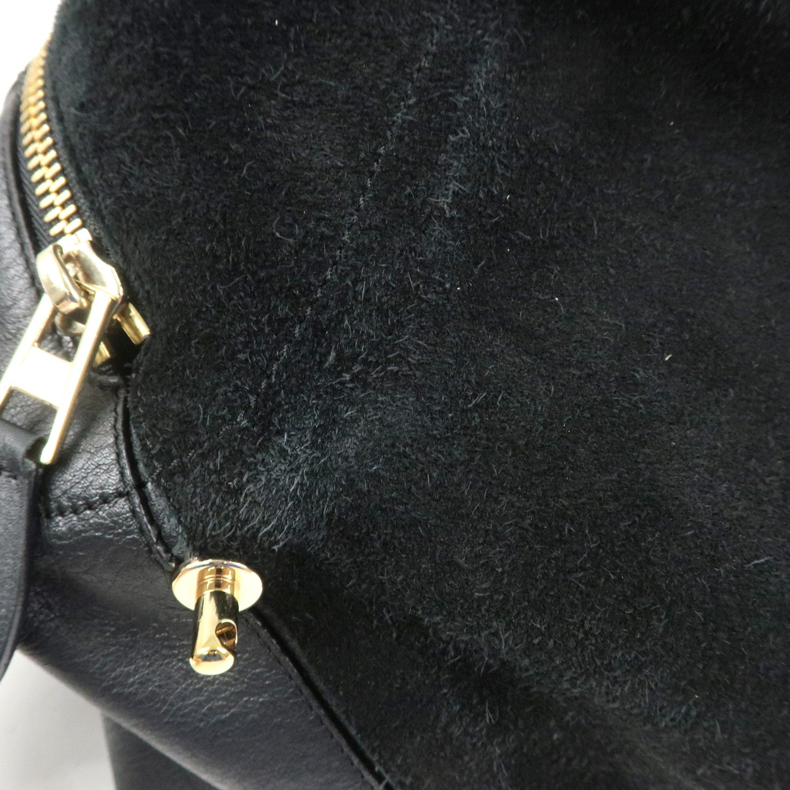 LOEWE Anagram Logo Leather Suede Origami Cubo Hand Bag Black