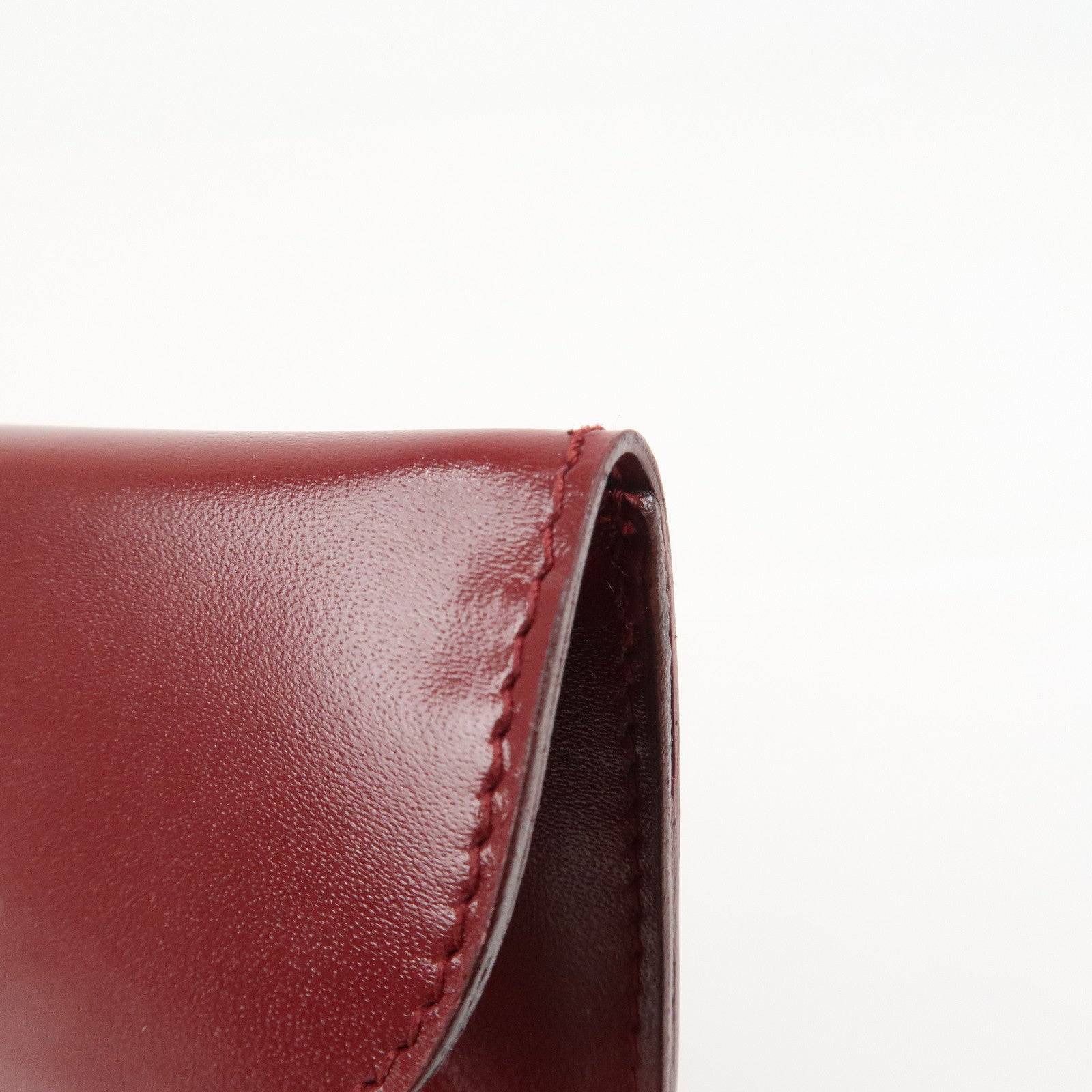 GUCCI Logo Leather Coin Case Coin Purse Red 030.2091