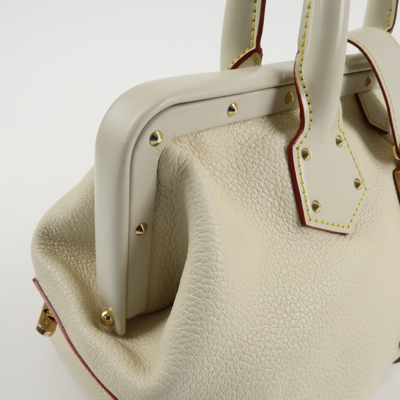 Louis Vuitton Suhari Leather PM Blanc Ivory Gold Hardware M91811 Used