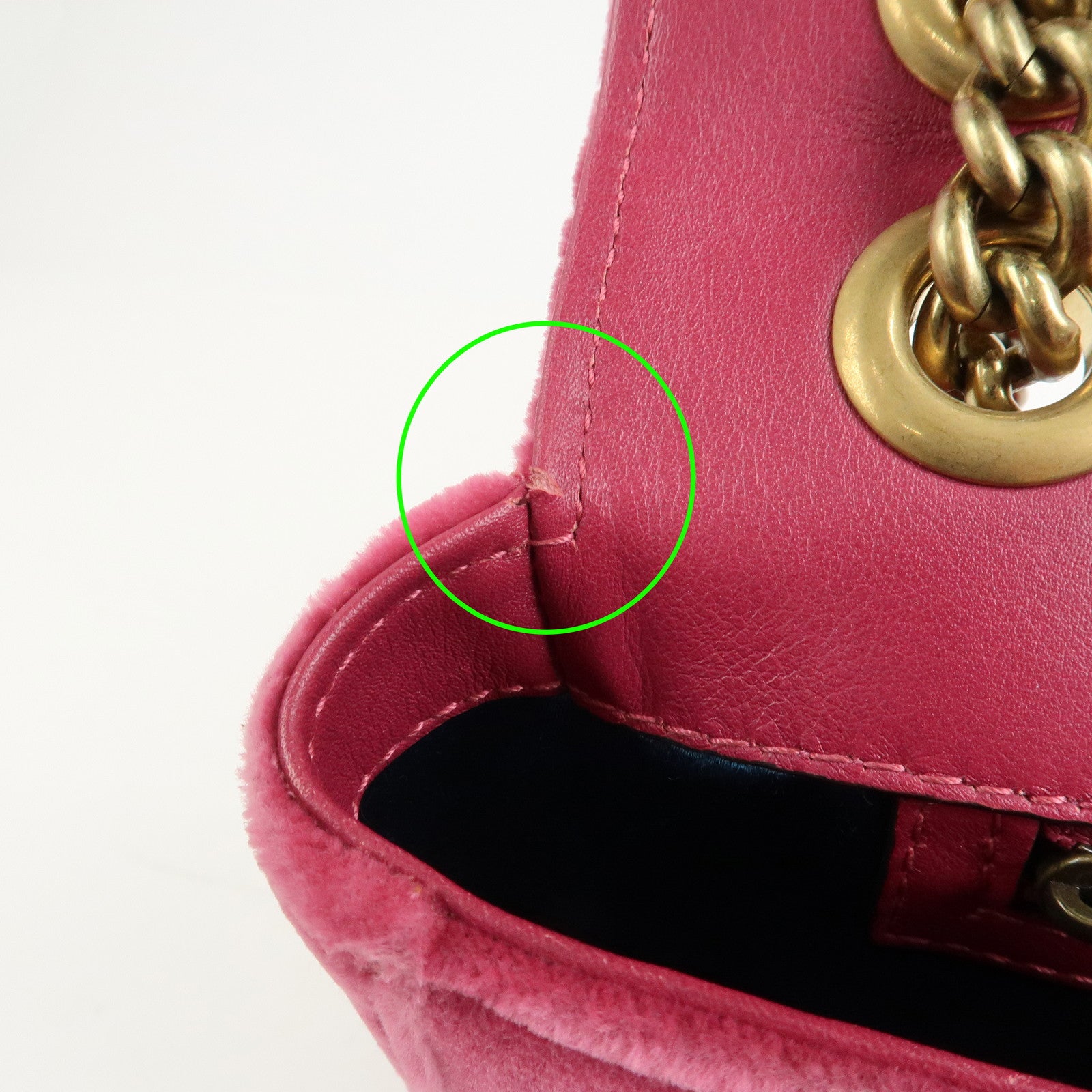 GUCCI GG Marmont Medium Velour Chain Shoulder Bag Pink 443496