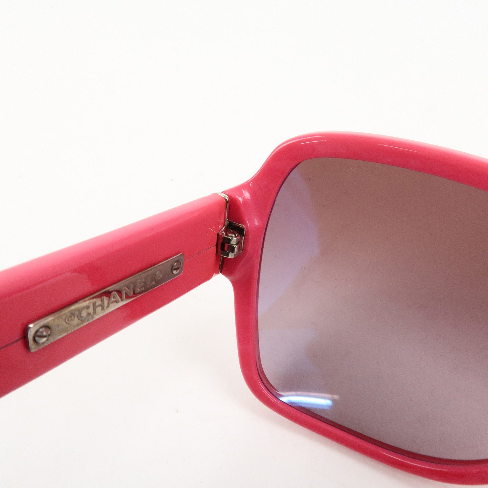 CHANEL Plastic Side COCO Mark Sunglasses Pink 1349/3P Used