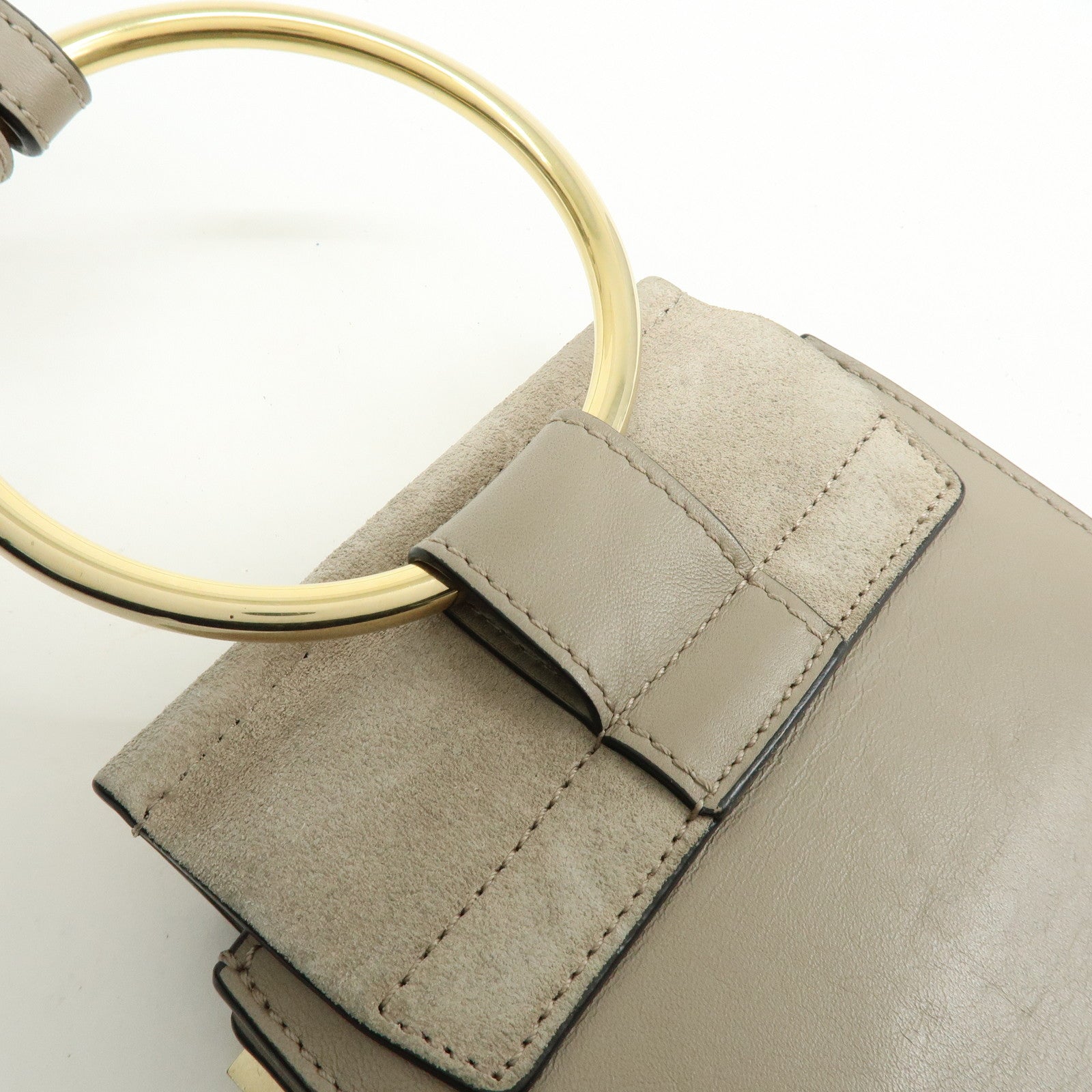 Chloe Faye Suede Leather Shoulder Bag Crossbody Bag Beige