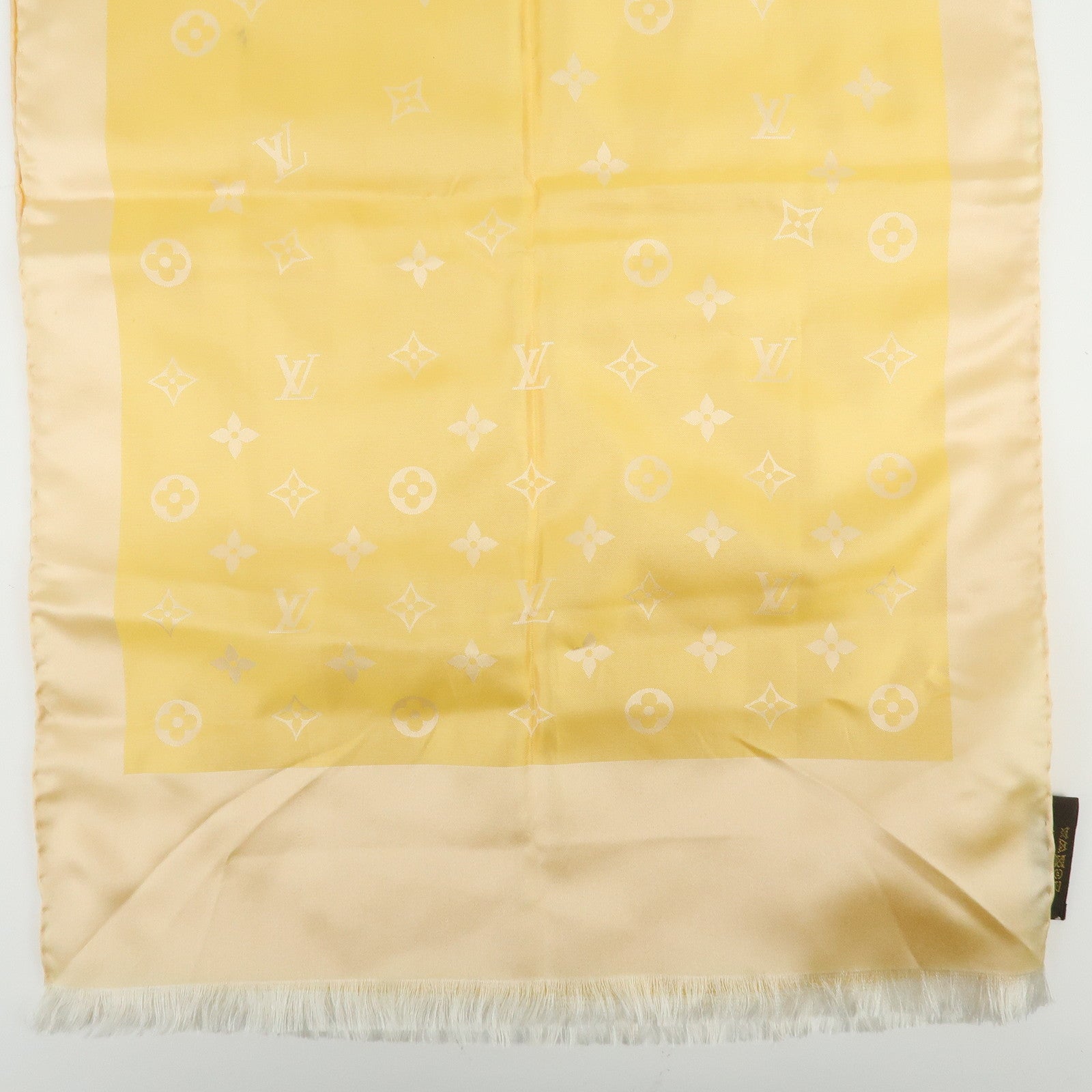 Louis Vuitton Monogram Echarpe Capri Silk 100% Scarf Orange