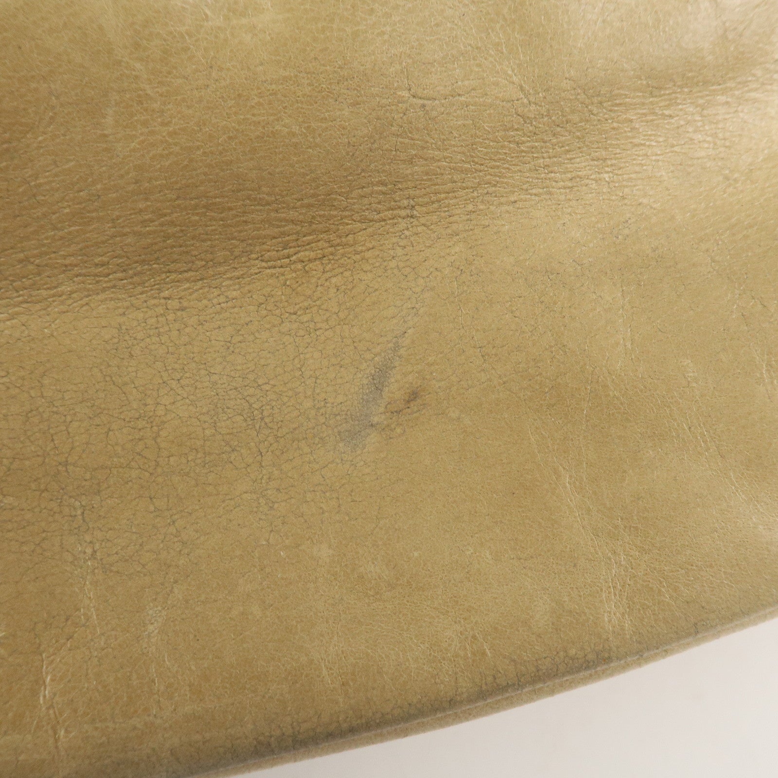 PRADA Triangle Logo VITELLOSHINE Leather 2Way Bag Beige BN1921
