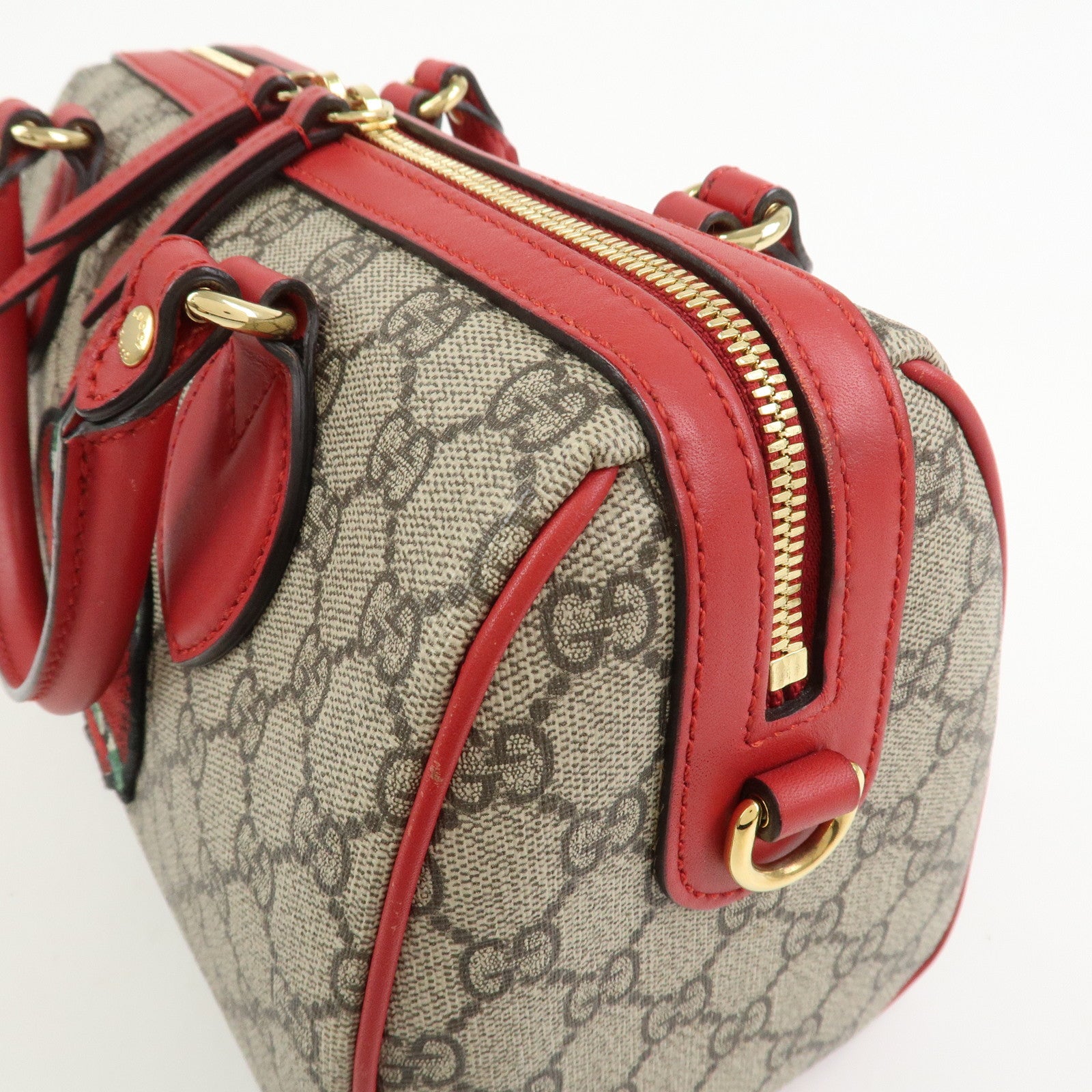 GUCCI GG Supreme Leather 2WAY Bag Shoulder Bag Beige Red 409529