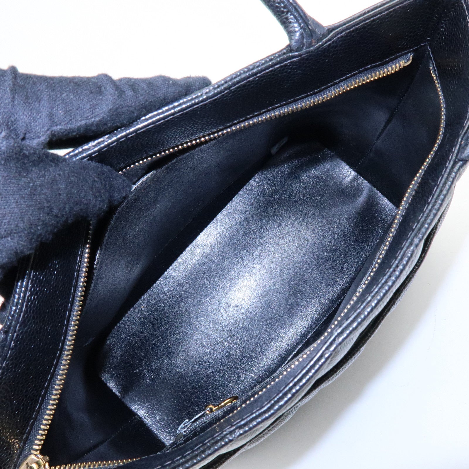 CHANEL Matelasse COCO Mark Medallion Tote Bag Hand Bag Black A01804