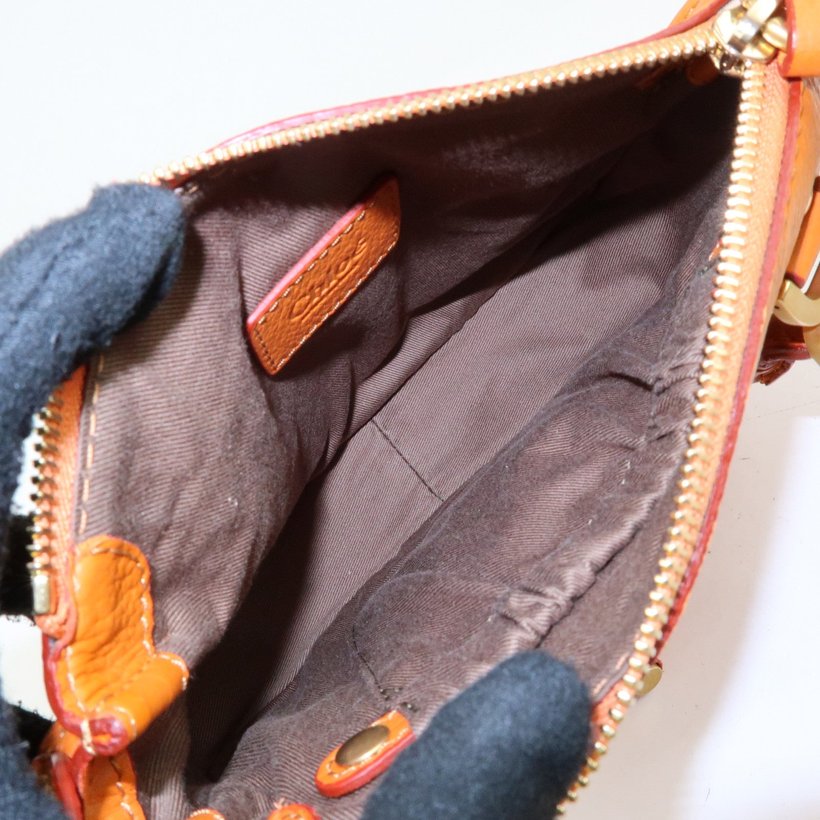 Chloe Marcy Leather 2Way Bag Hand Bag Shoulder Bag Orange