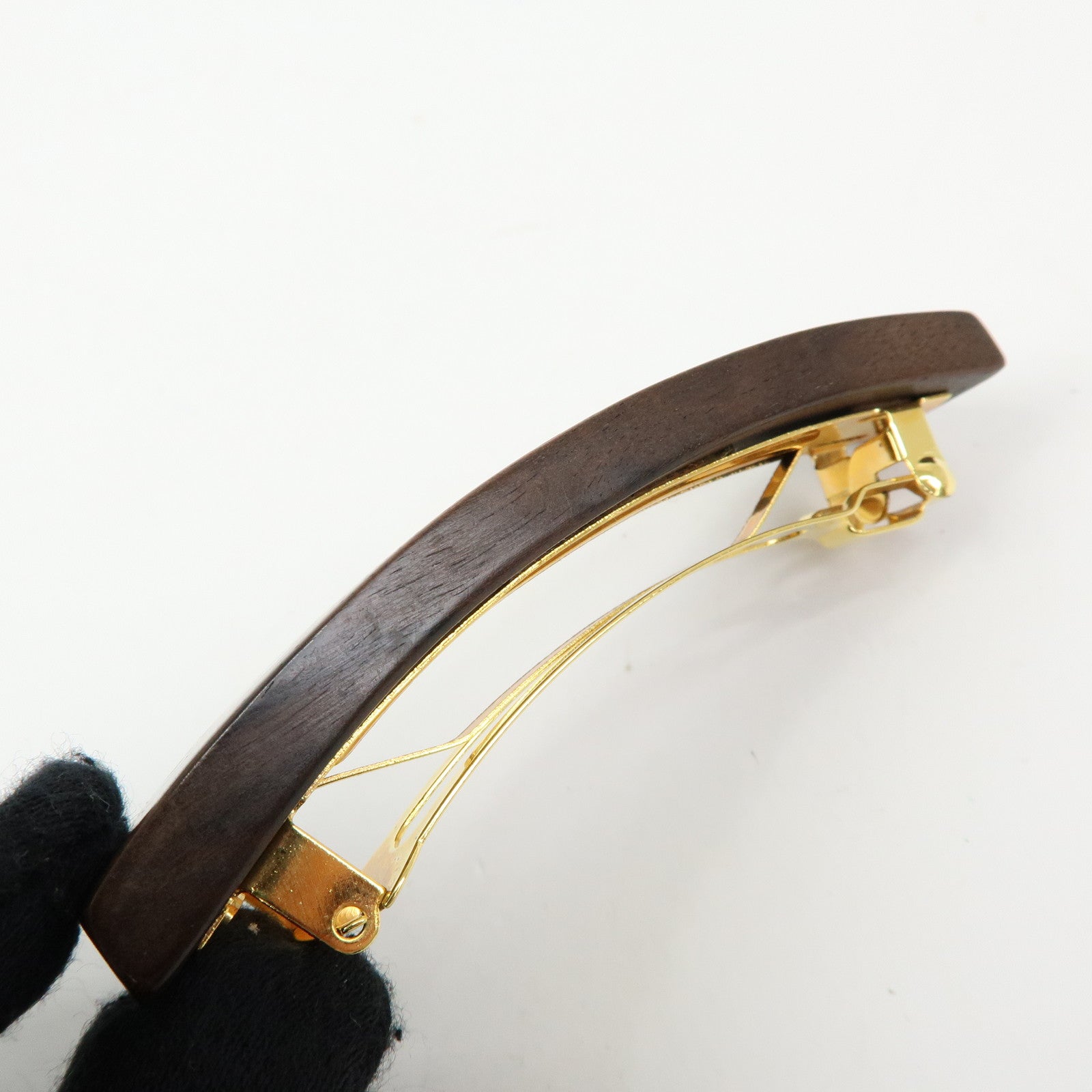 Louis Vuitton Sylvanie Barrette Wooden Hair Accessory Brown M65181
