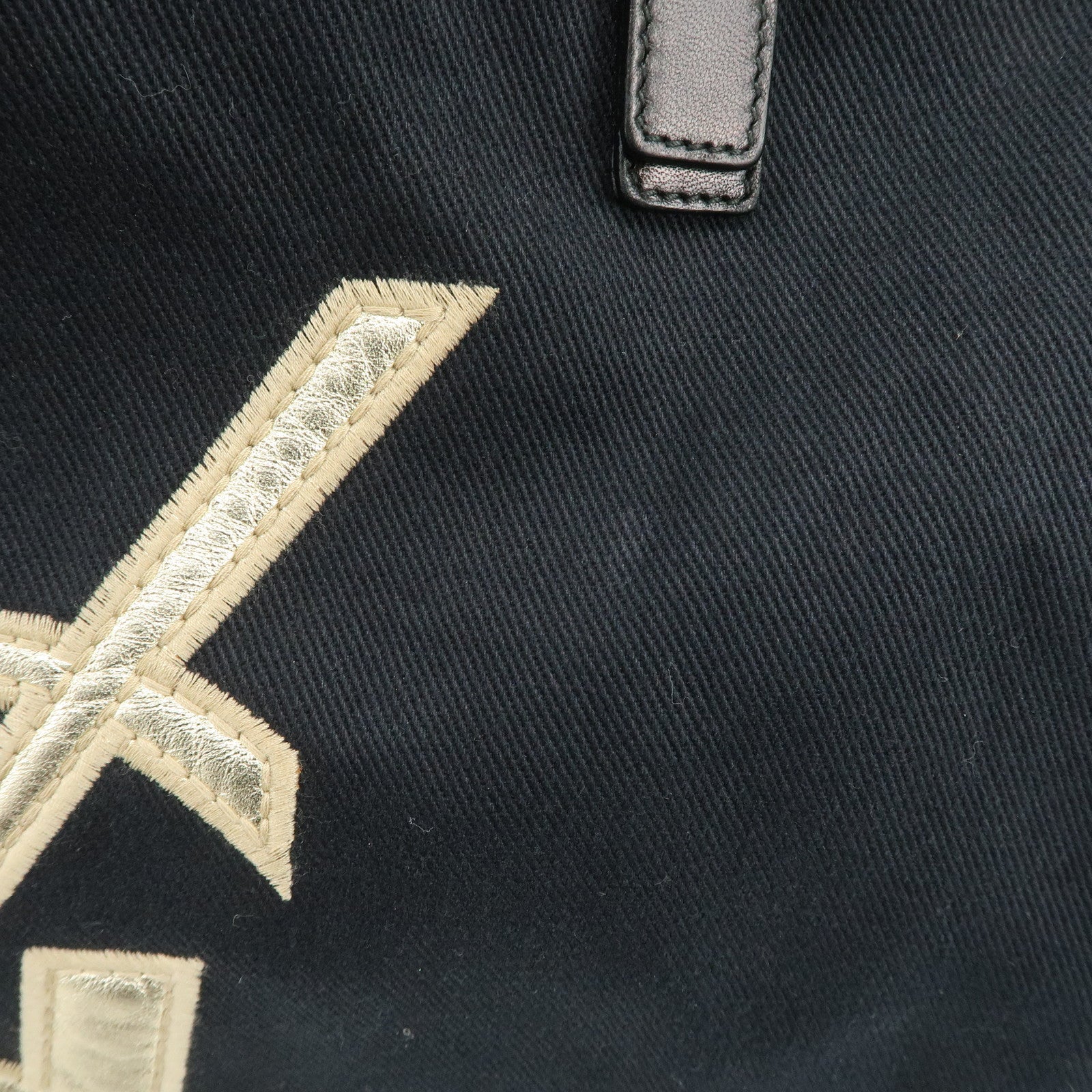 Saint Laurent Kahala Canvas Leather Tote bag Shoulder Bag Black Used