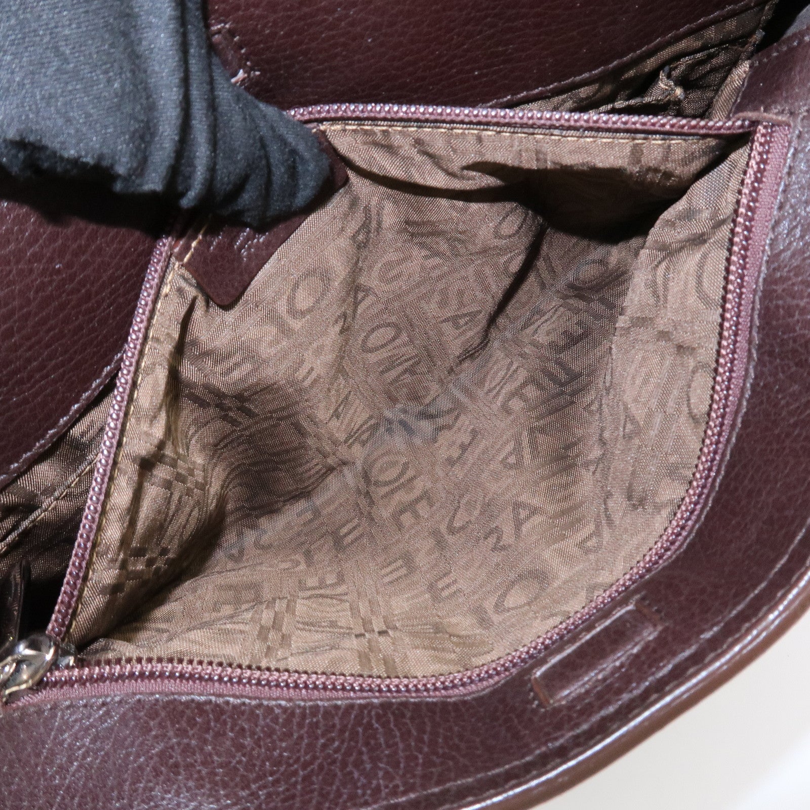 Ferragamo Logo Leather Tote Bag Shoulder Bag Brown