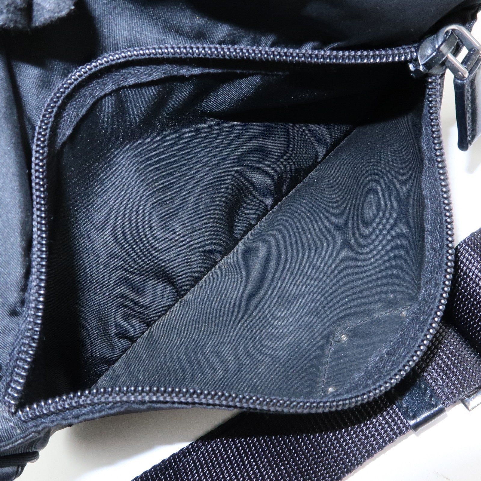 PRADA Triangle Logo Nylon Shoulder Bag Crossbody Bag Black BT0166