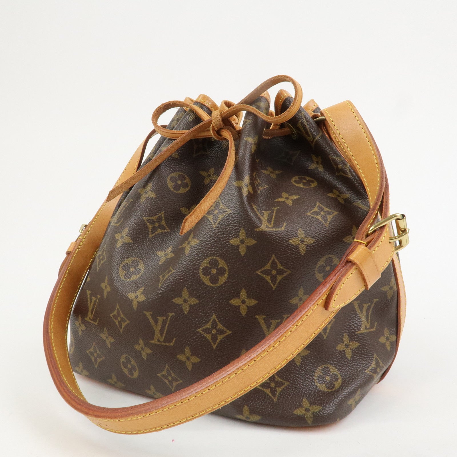 Louis Vuitton Monogram Canvas Petit Noe Shoulder Bag Brown M42226