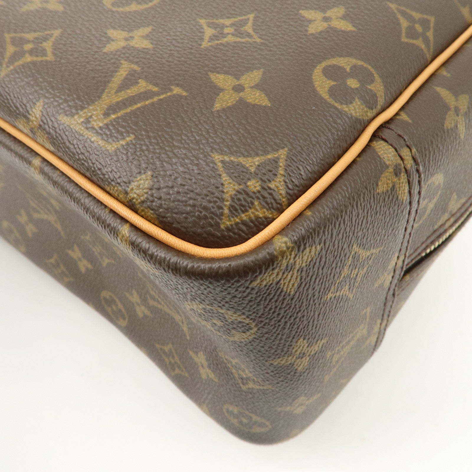 Louis Vuitton Monogram Deauville Hand Bag Brown M47270 Used