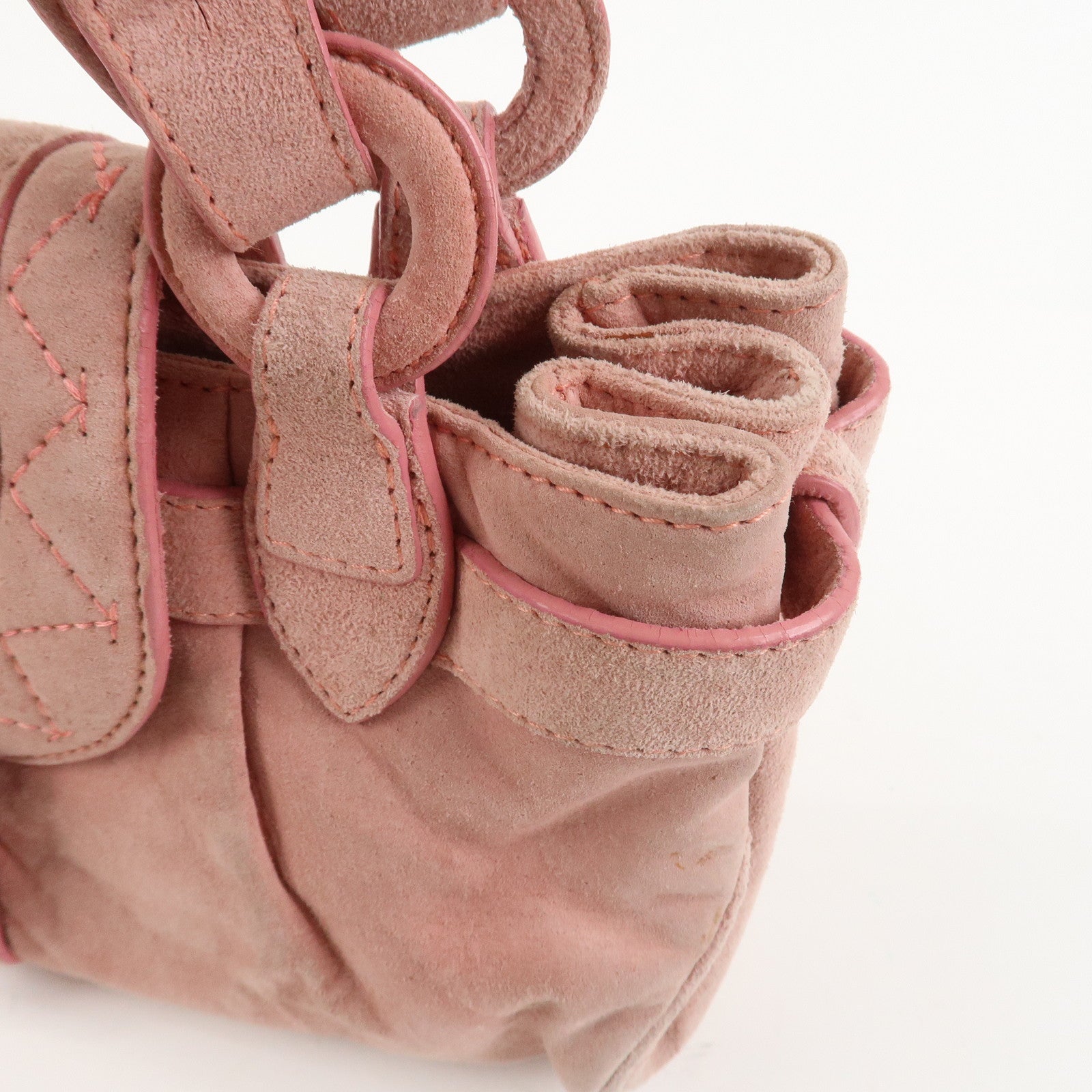 LOEWE Anagram Suede Shoulder Bag Hand Bag Pink