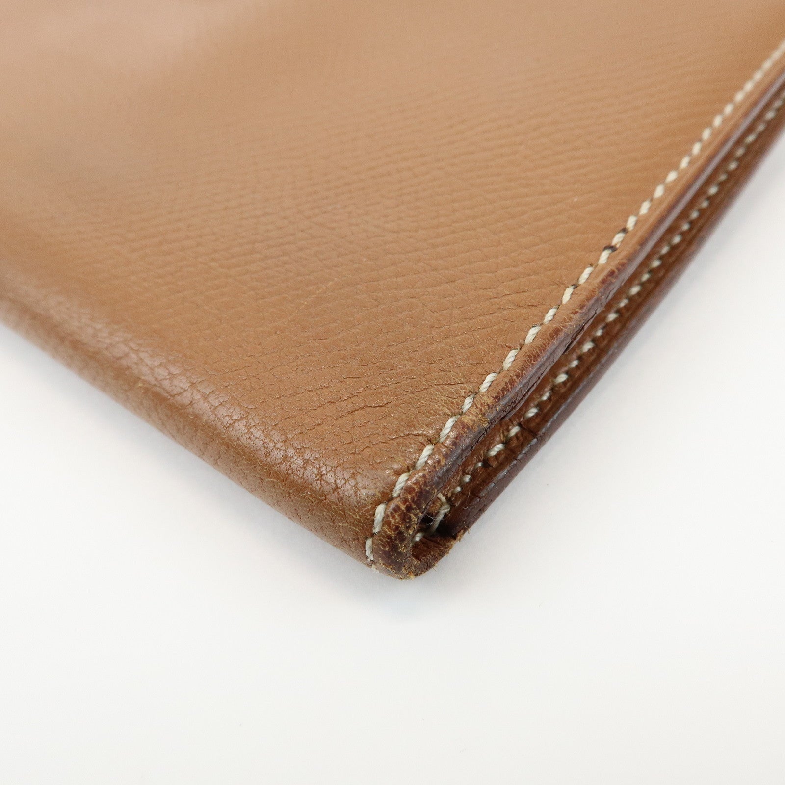 HERMES Béarn Classic Leather Long Wallet Chevrelle Gold