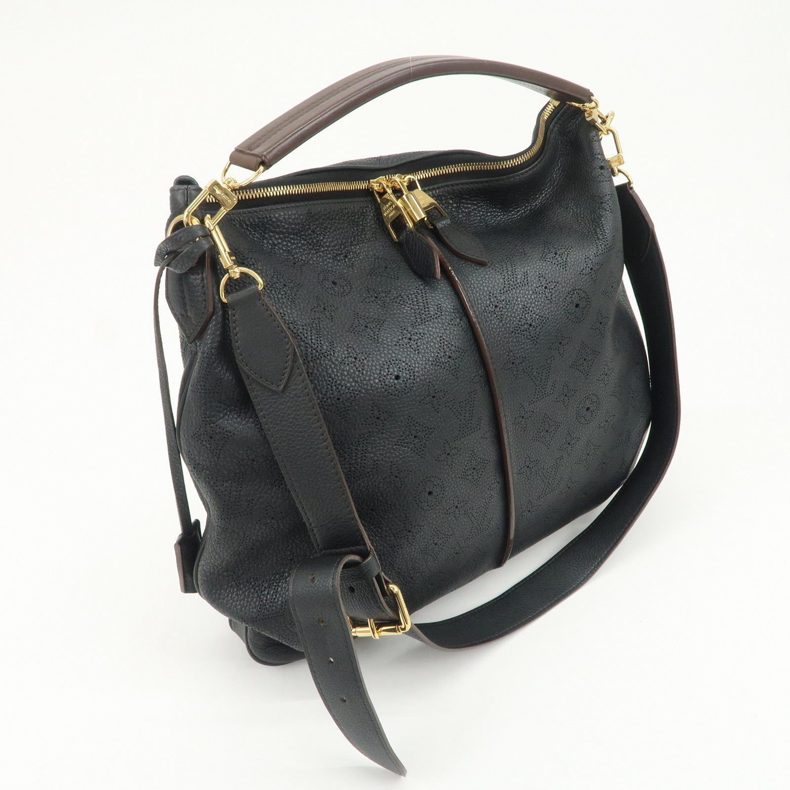 Louis Vuitton Monogram Mahina Selene PM Shoulder Bag Noir M94314