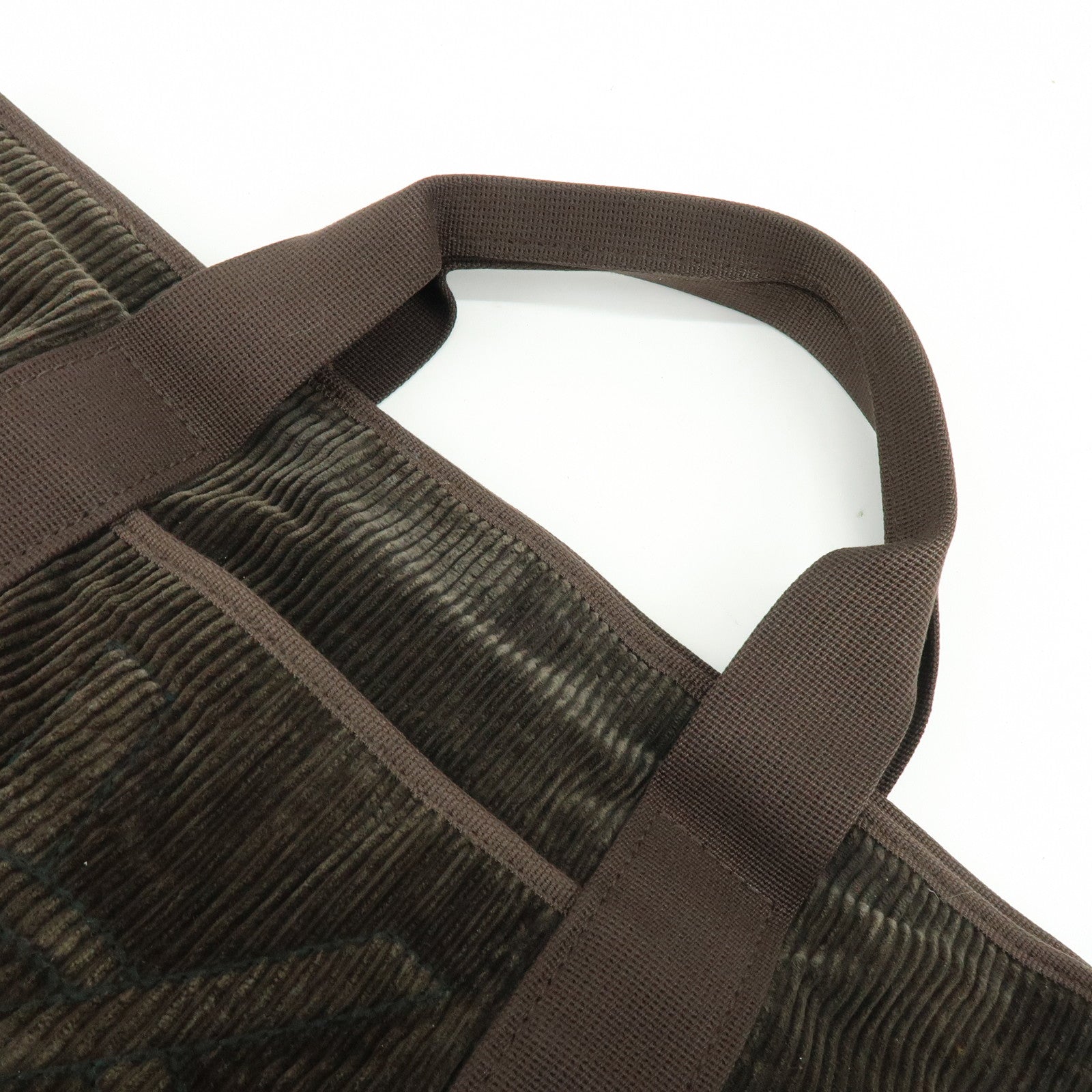 SAINT LAURENT PARIS Cassandra Corduroy Suede Tote Bag Dark Green