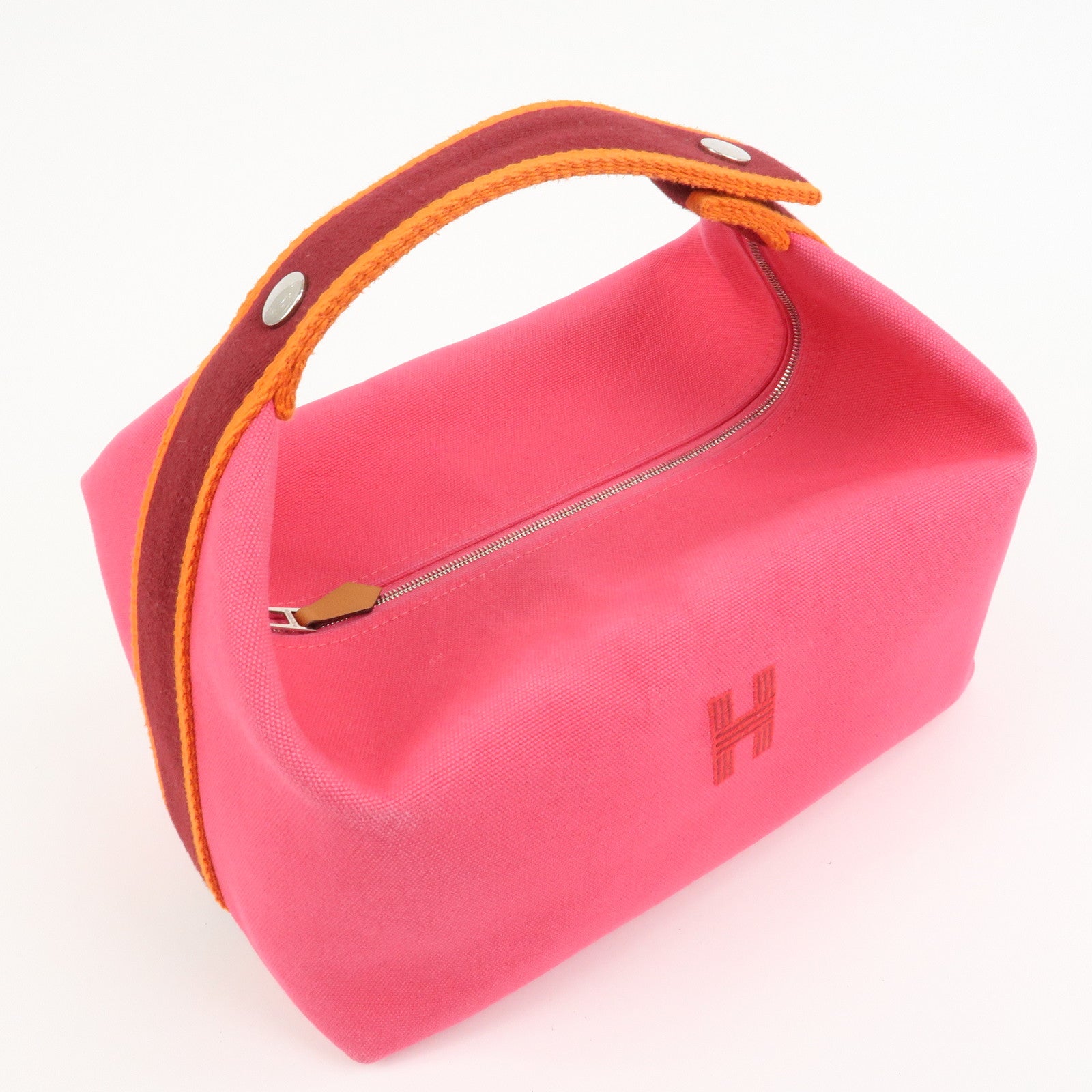 HERMES Brides A Brac GM Pouch Hand Bag Vanity Bag Toile H Pink