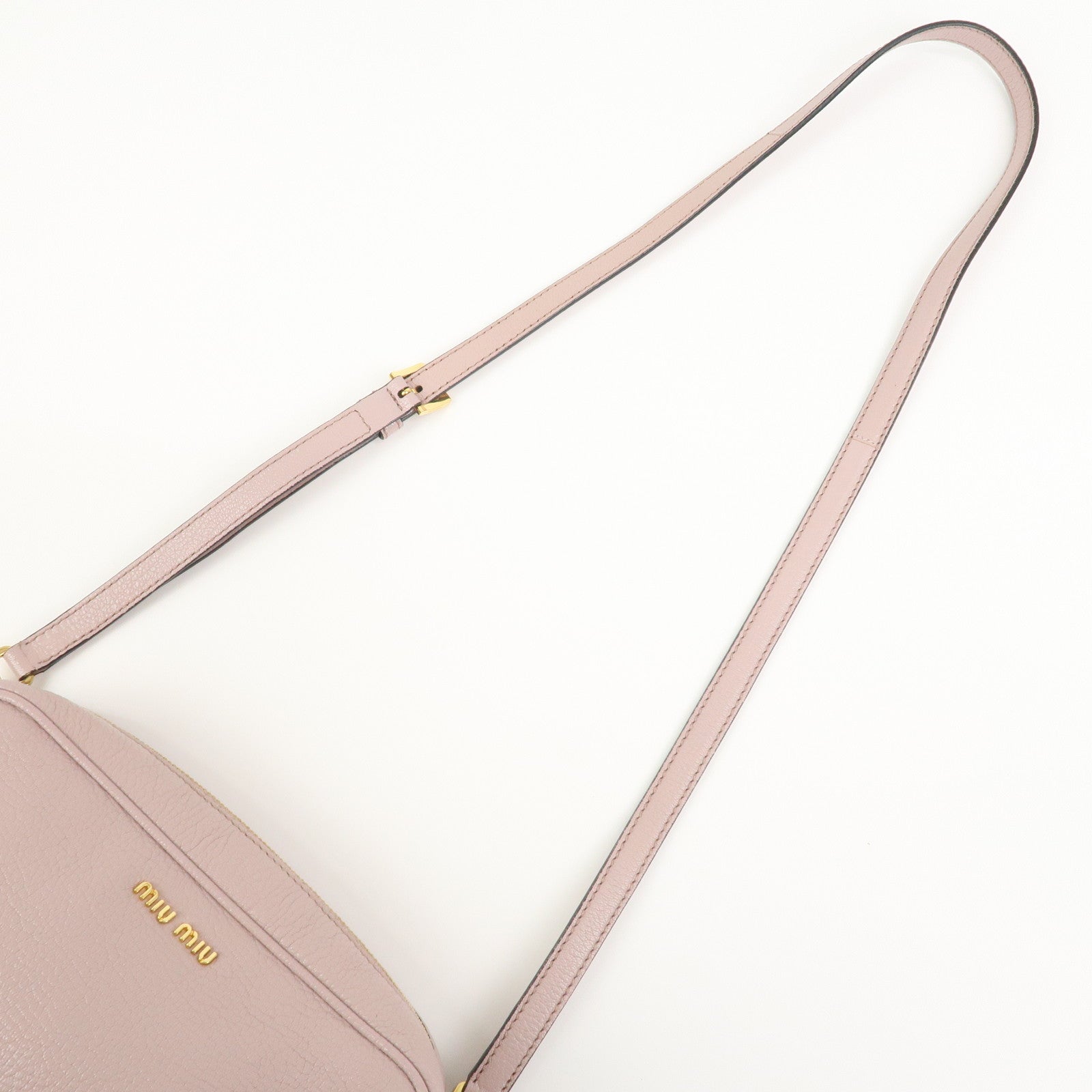 MIU MIU Leather Shoulder Bag Crossbody Bag Pink 5BH056