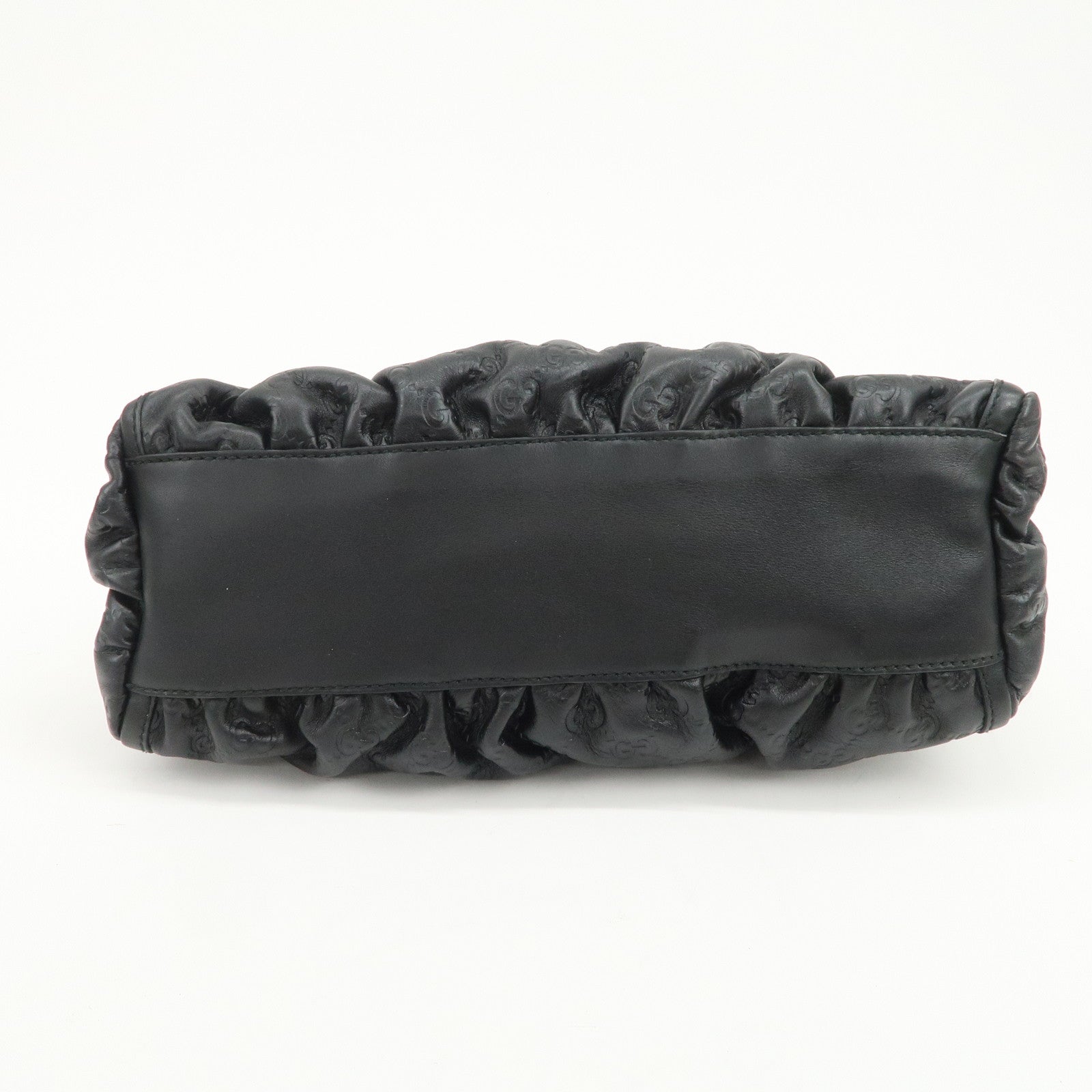 GUCCI Abbey Guccissima Leather Shoulder Bag Hand Bag Black 190525