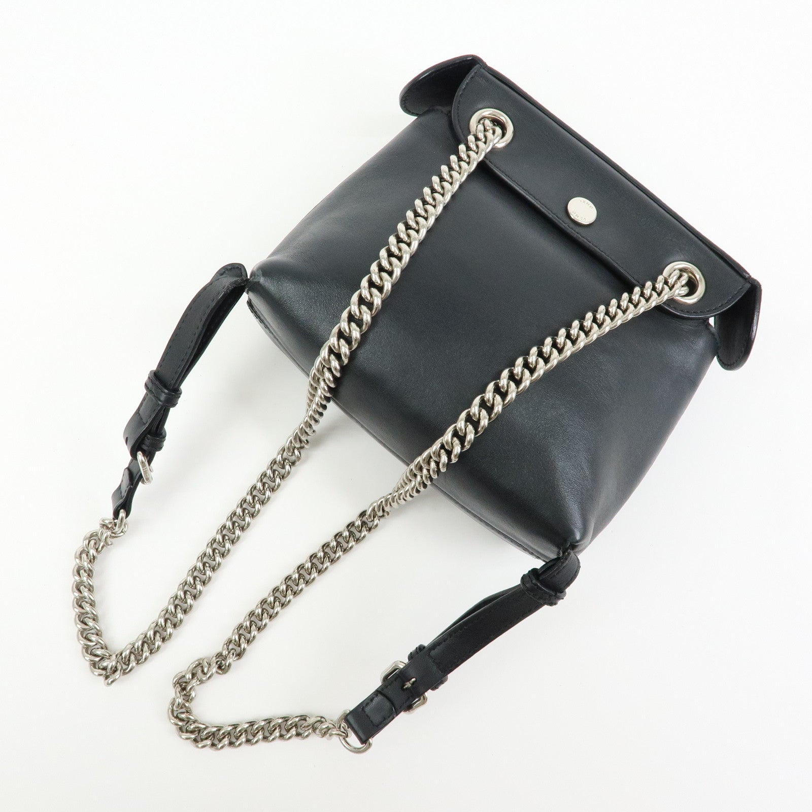 FENDI Bag to School Leather 2Way Bag Hand Bag Shoulder Bag Black