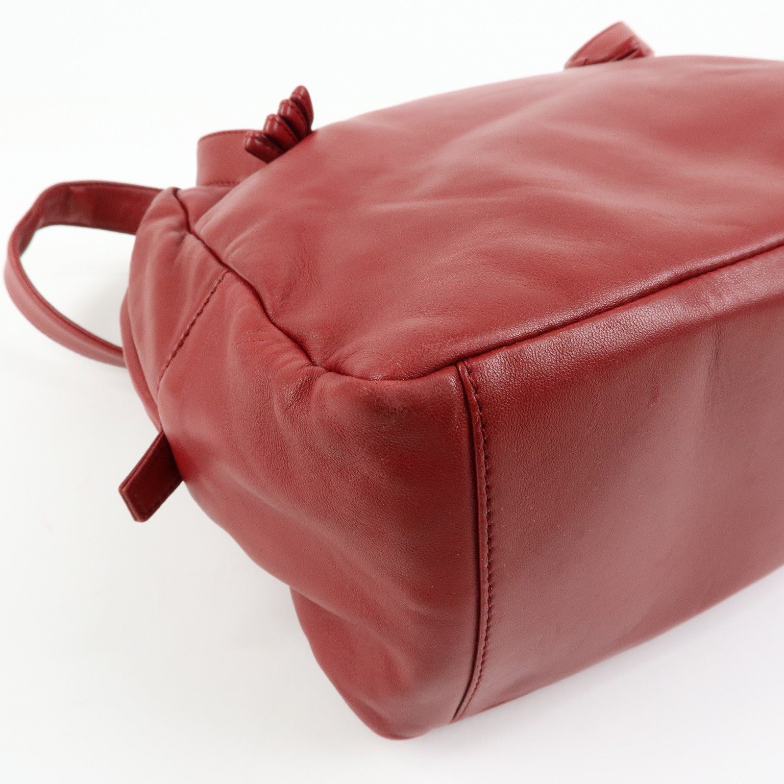 LOEWE Anagram Nappa Leather Hand Bag Shoulder Bag Red