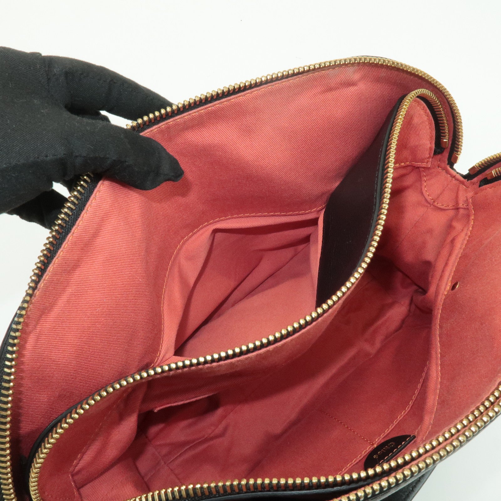 Chloe Angie Leather 2Way Tote Bag Hand Bag Shoulder Bag Black Used