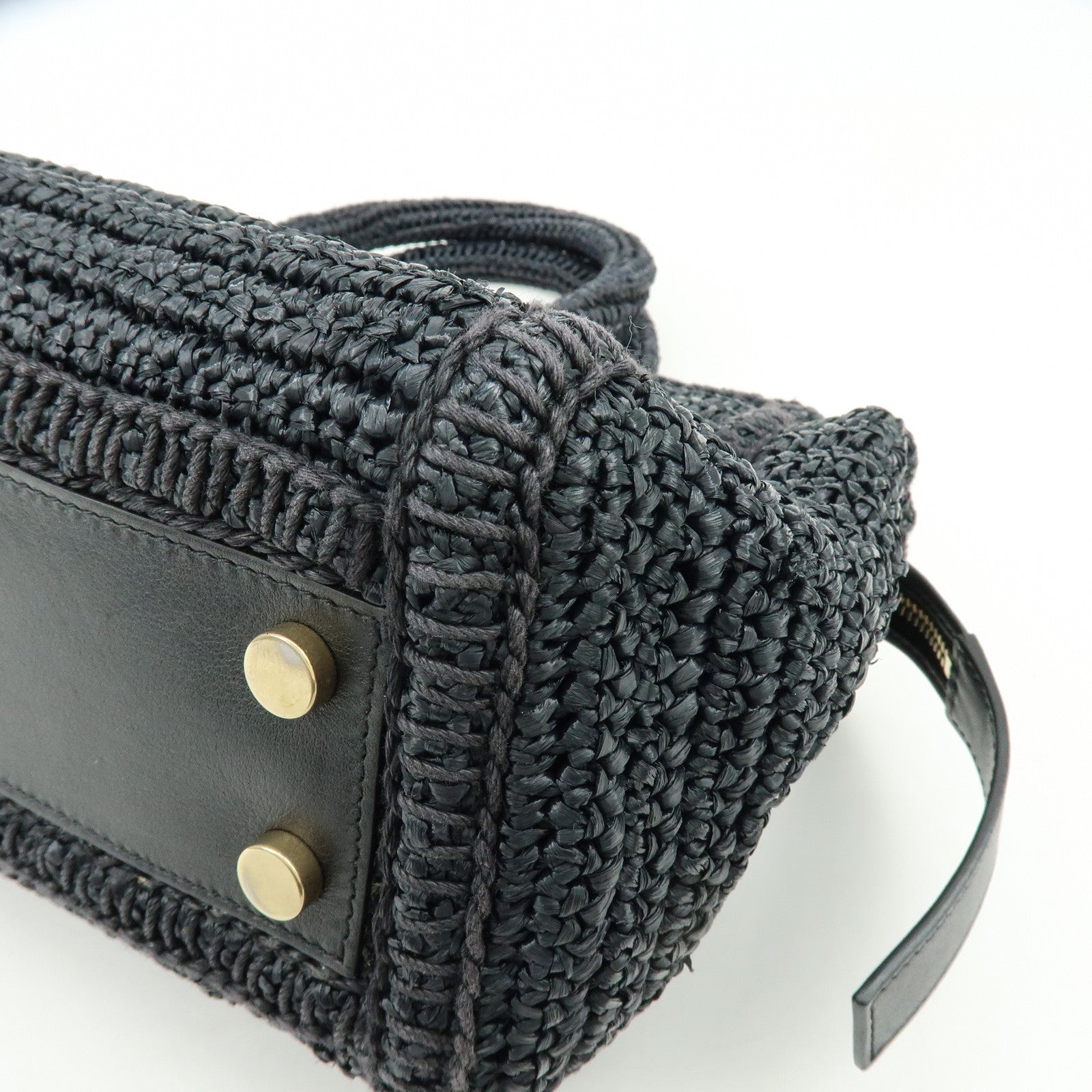 SAINT LAURENT PARIS Baby Downtown Cabas Raffia 2Way Hand Bag 436834