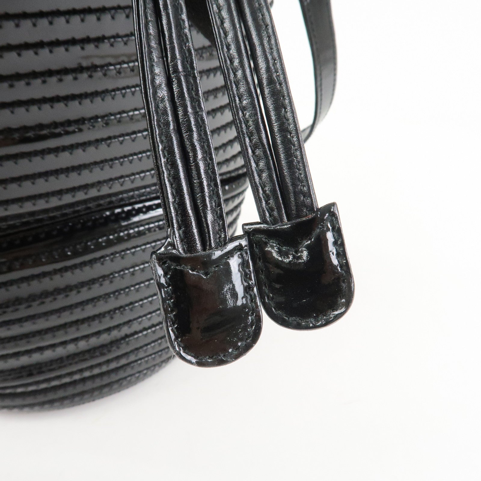 GUCCI Bamboo Patent Leather Suede 2WAY Bag Shoulder Bag Black 18128