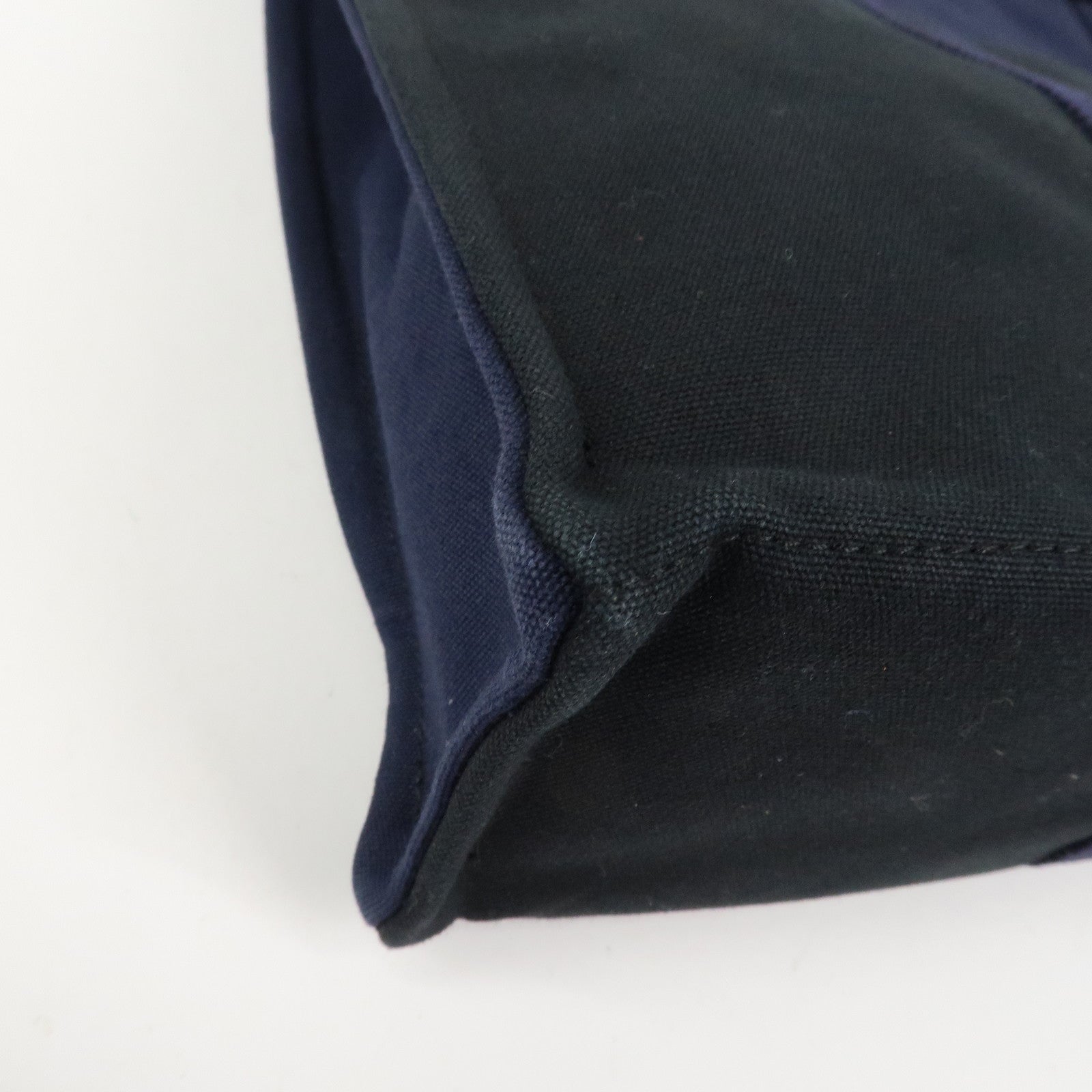 HERMES Fourre Tout MM Canvas Tote Bag Hand Bag Black Navy