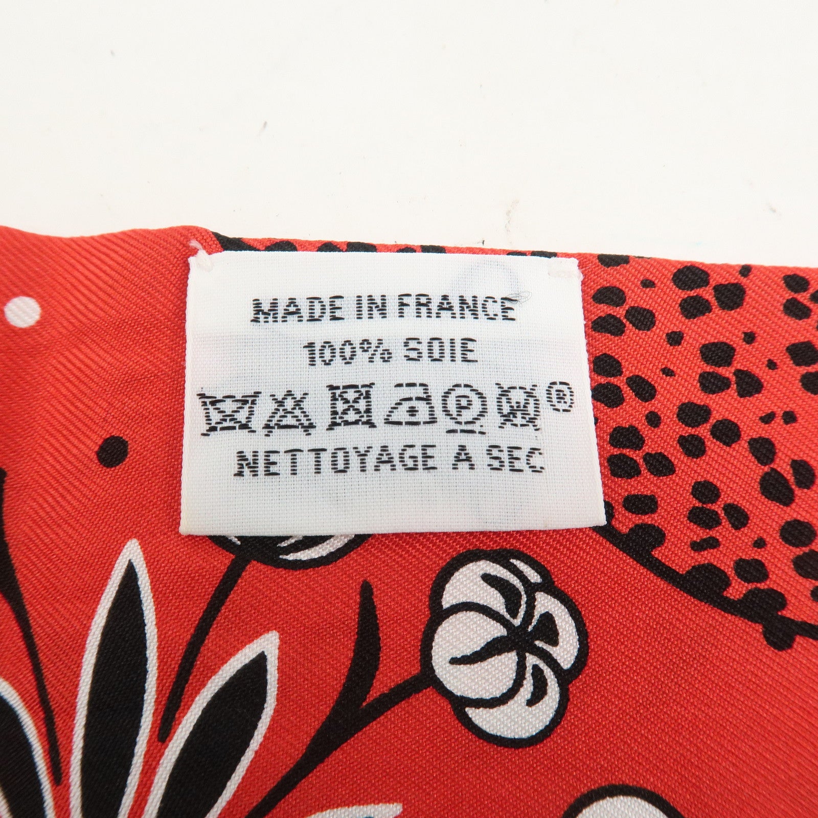 HERMES Twilly Silk 100% Scarf LES LEOPARDS Red Black White