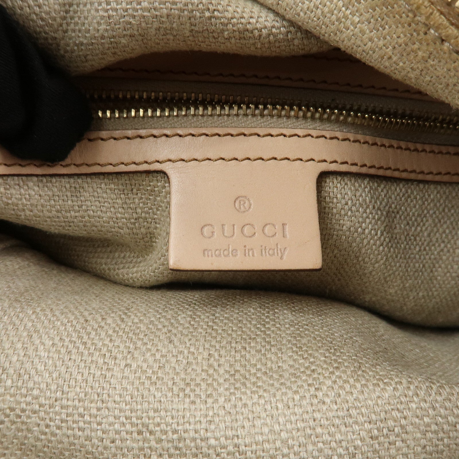 GUCCI Bamboo Canvas Leather Shoulder Bag Flora Ivory Pink 137383