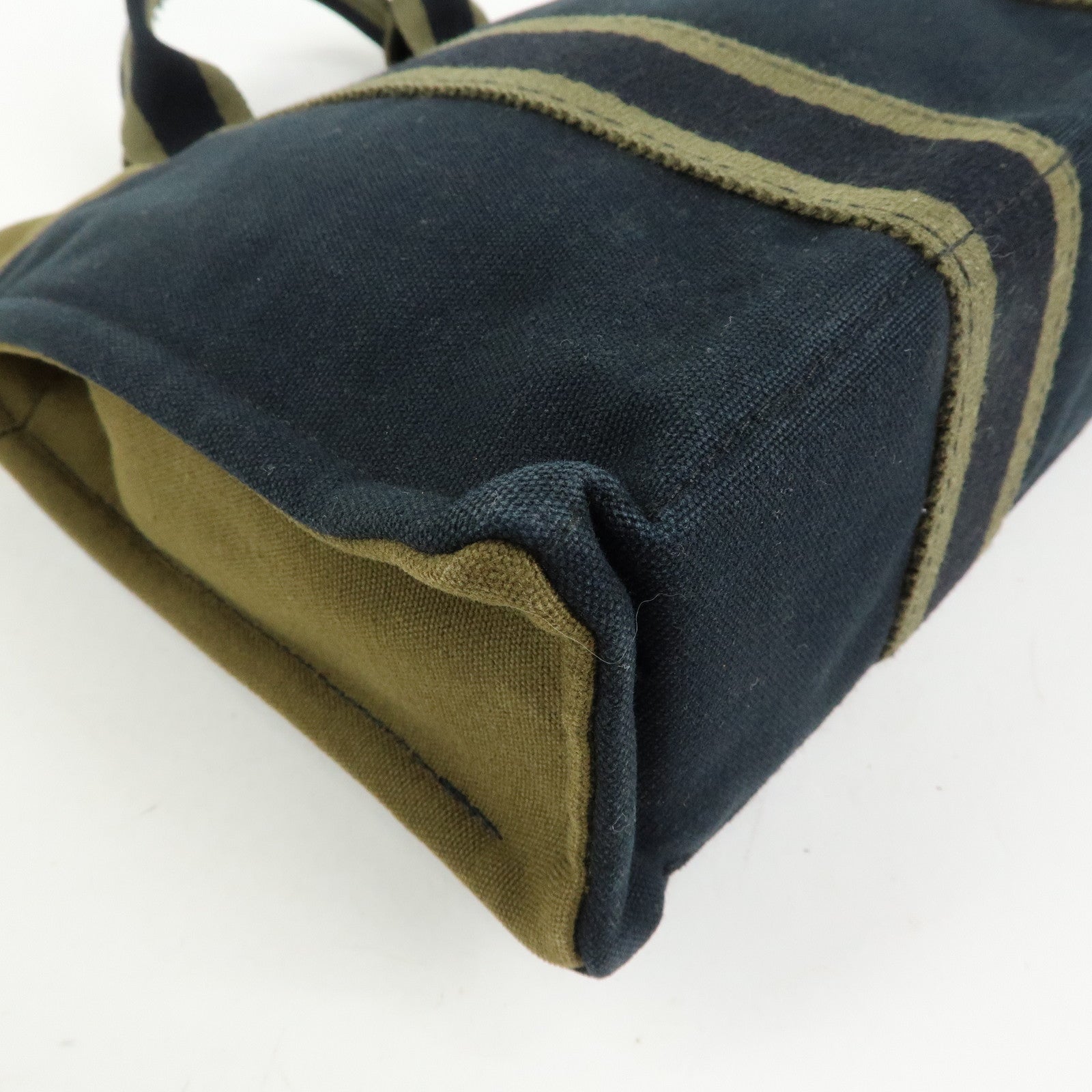HERMES Fourre Tout PM Canvas Tote Bag Hand Bag Navy Khaki