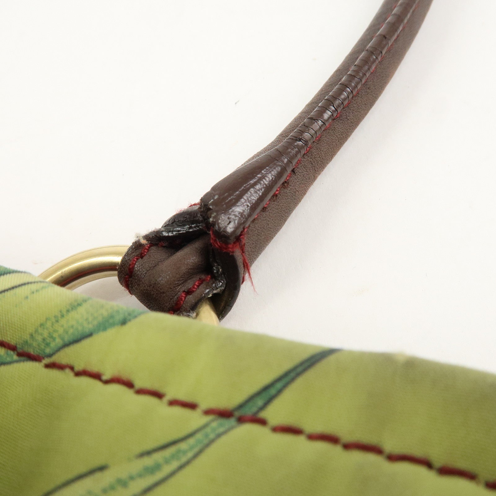 Ferragamo Gancini Leather Nylon Shoulder Bag Tote Bag Multicolor