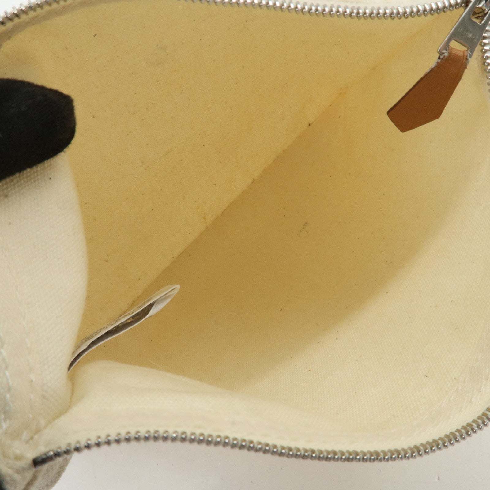 HERMES Cannes PM Canvas Tote Bag Hand Bag Beige