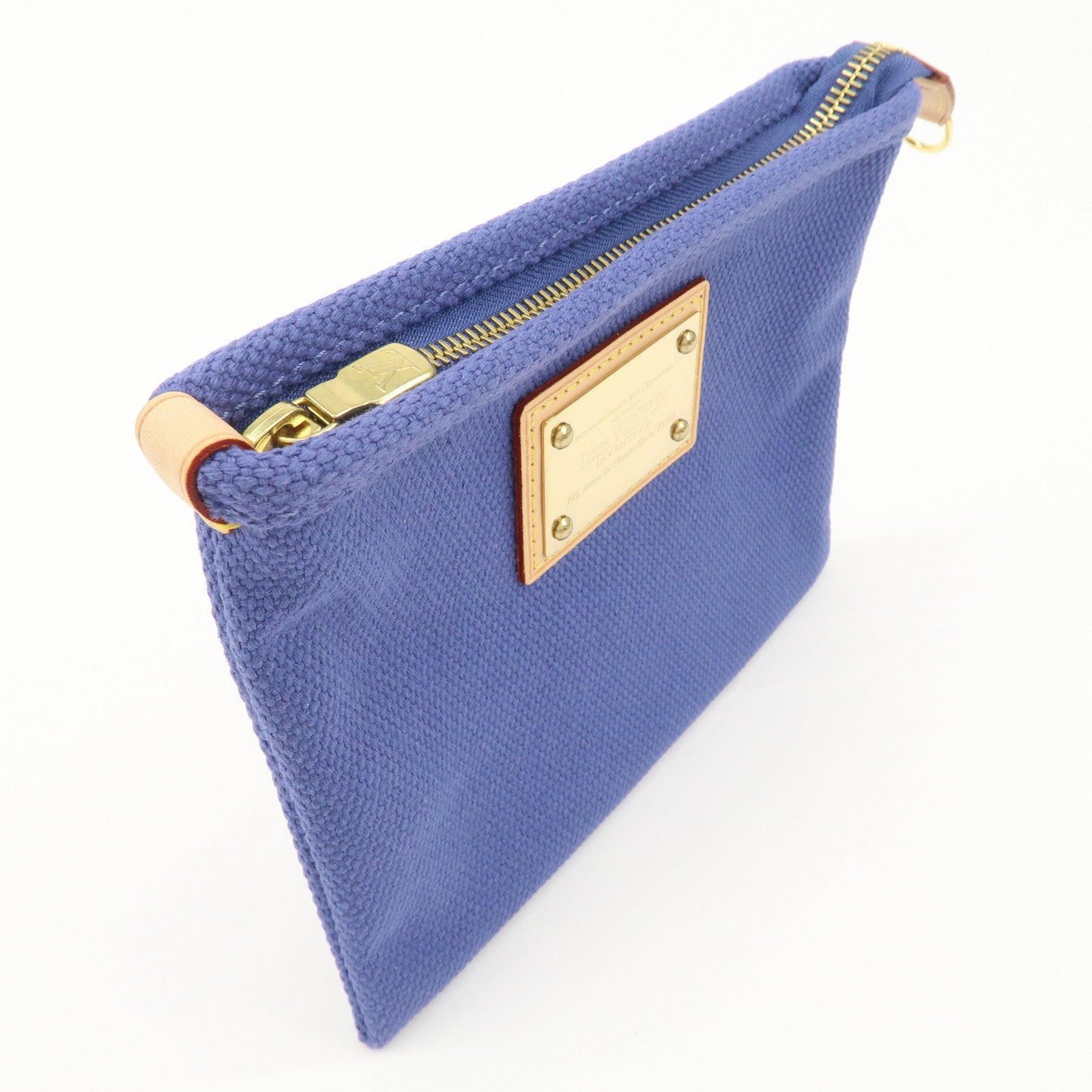 Louis Vuitton Antigua Canvas Nume Leather Pochette Plate PM M40067