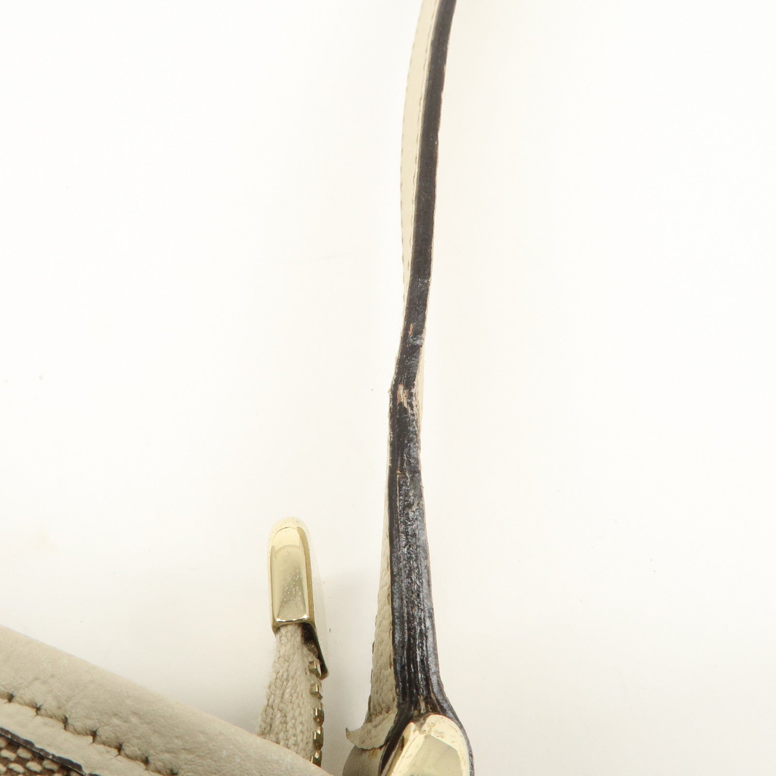 GUCCI Abbey GG Canvas Leather Shoulder Bag Beige Ivory 131326