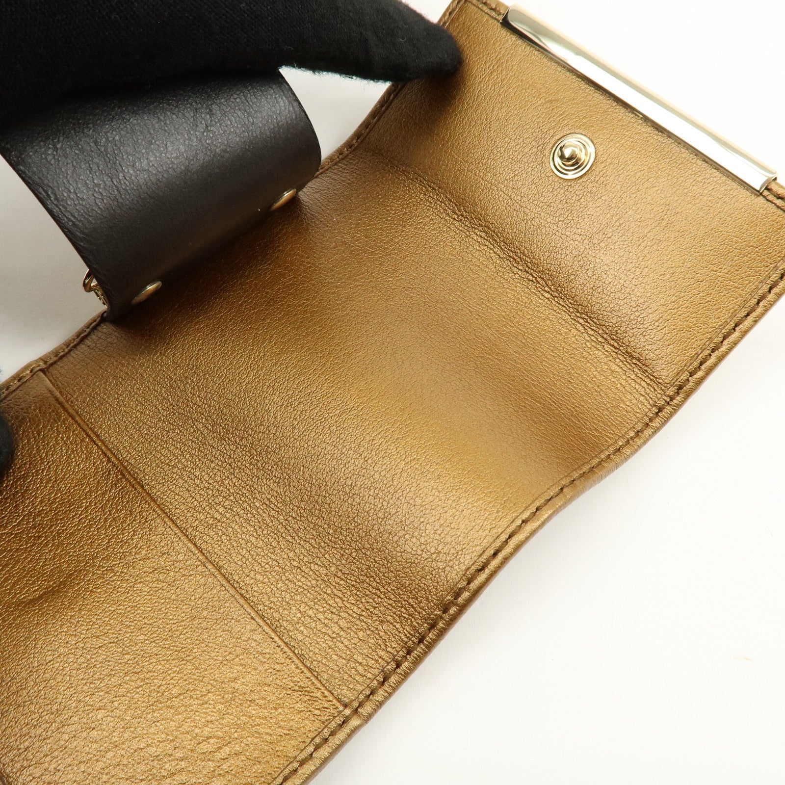 GUCCI GG Canvas Leather 6 Ring Key Case Beige Brown 127048