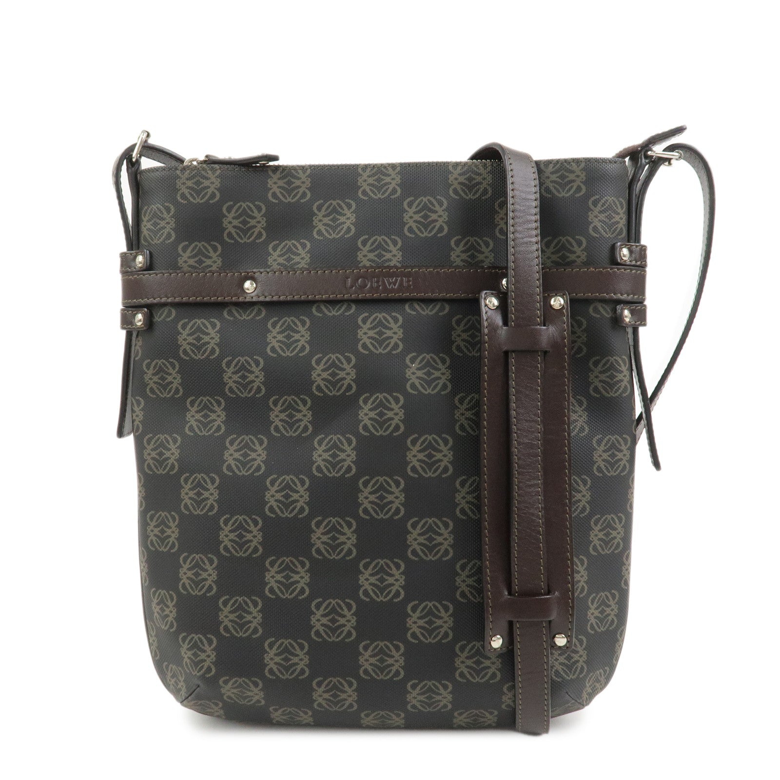 LOEWE Repeat Anagram Logo PVC Leather Shoulder Bag Crossbody Bag