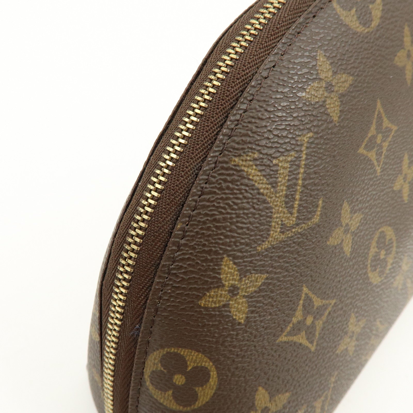 Louis Vuitton Monogram Trousse Demi Ronde Pouch Brown M47520