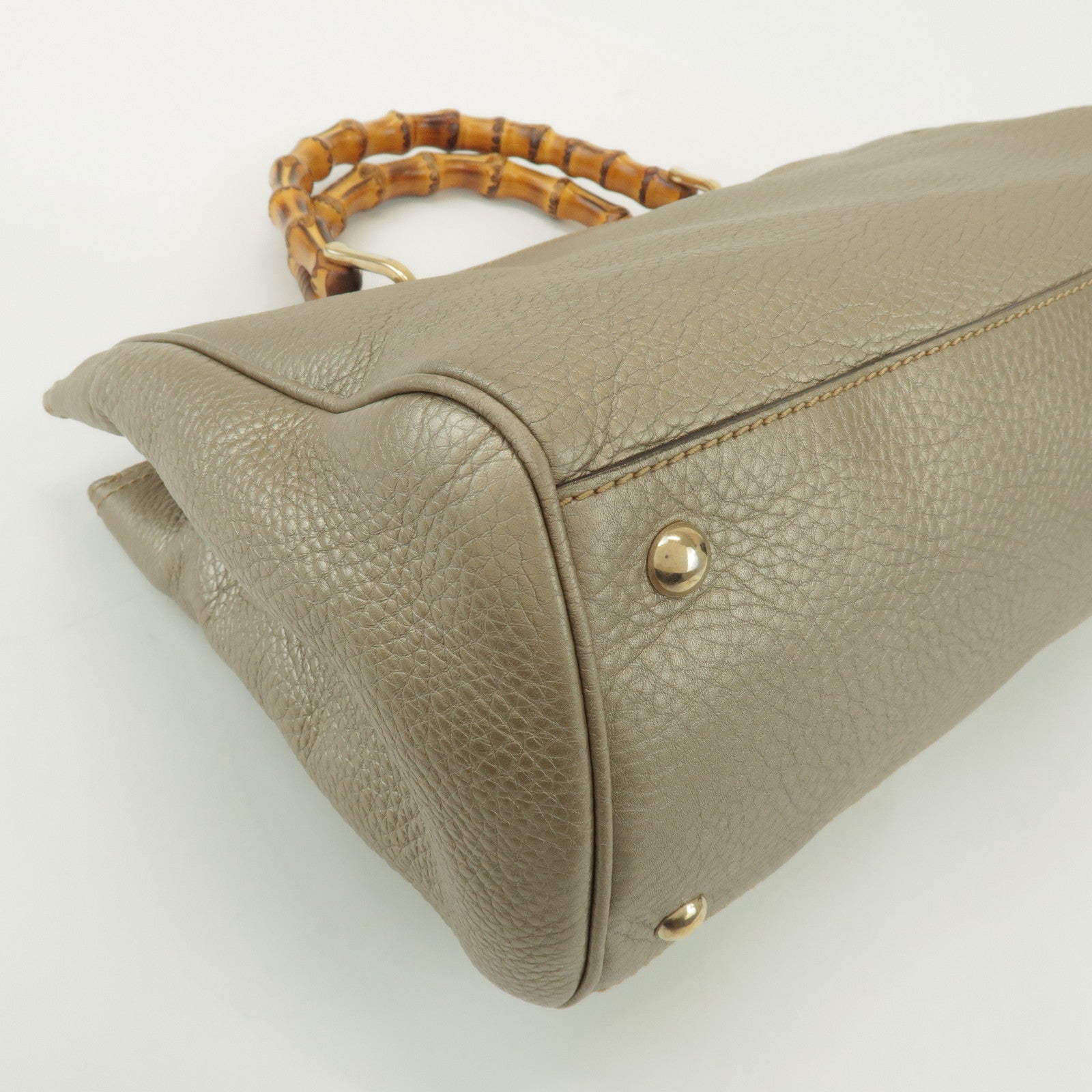 GUCCI Bamboo Shopper Medium 2Way Bag Shoulder Bag Gold 323660