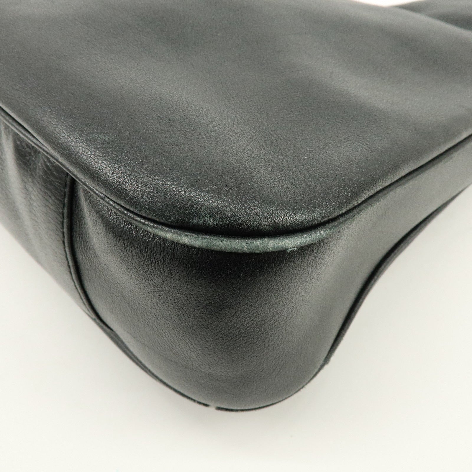 GUCCI Bamboo Leather 2Way Hand Shoulder Bag Black 001・2058・1577・0