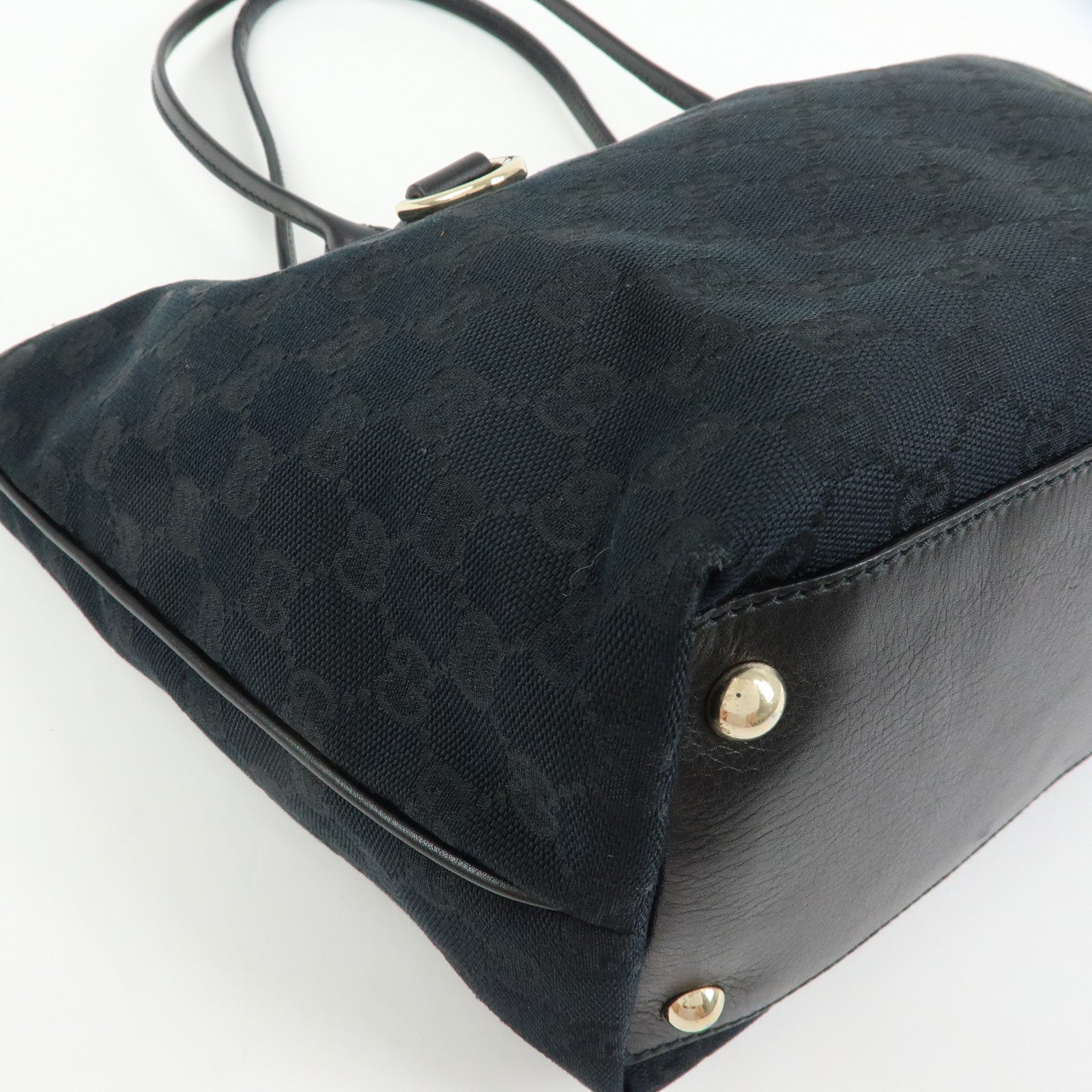 GUCCI Interlocking G New Britt GG Canvas Leather Tote Bag 169946